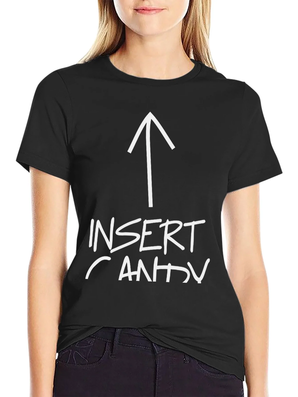 Insert Candy Arrow Graphic Tee - Black Cotton T-Shirt product image 2
