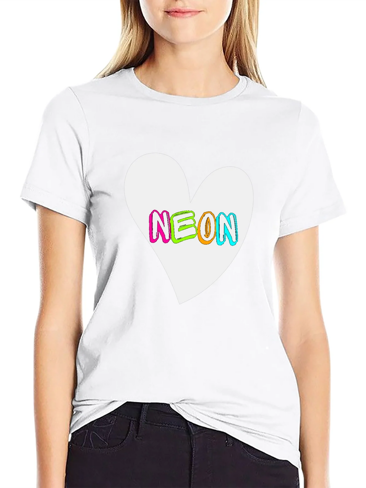 Neon Heart Graphic T-Shirt - Bold Casual Style product image 8