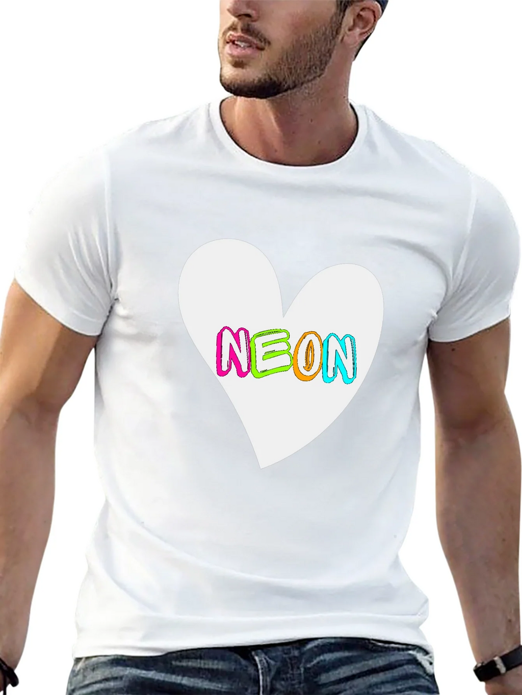Neon Heart Graphic T-Shirt - Bold Casual Style product image 12