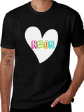 Neon Heart Graphic T-Shirt - Bold Casual Style product image 1