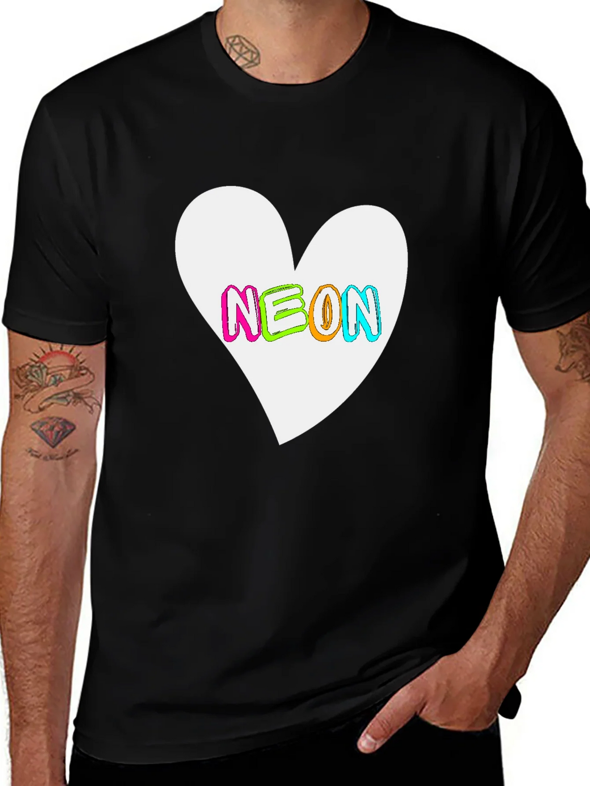 Neon Heart Graphic T-Shirt - Bold Casual Style product image 1