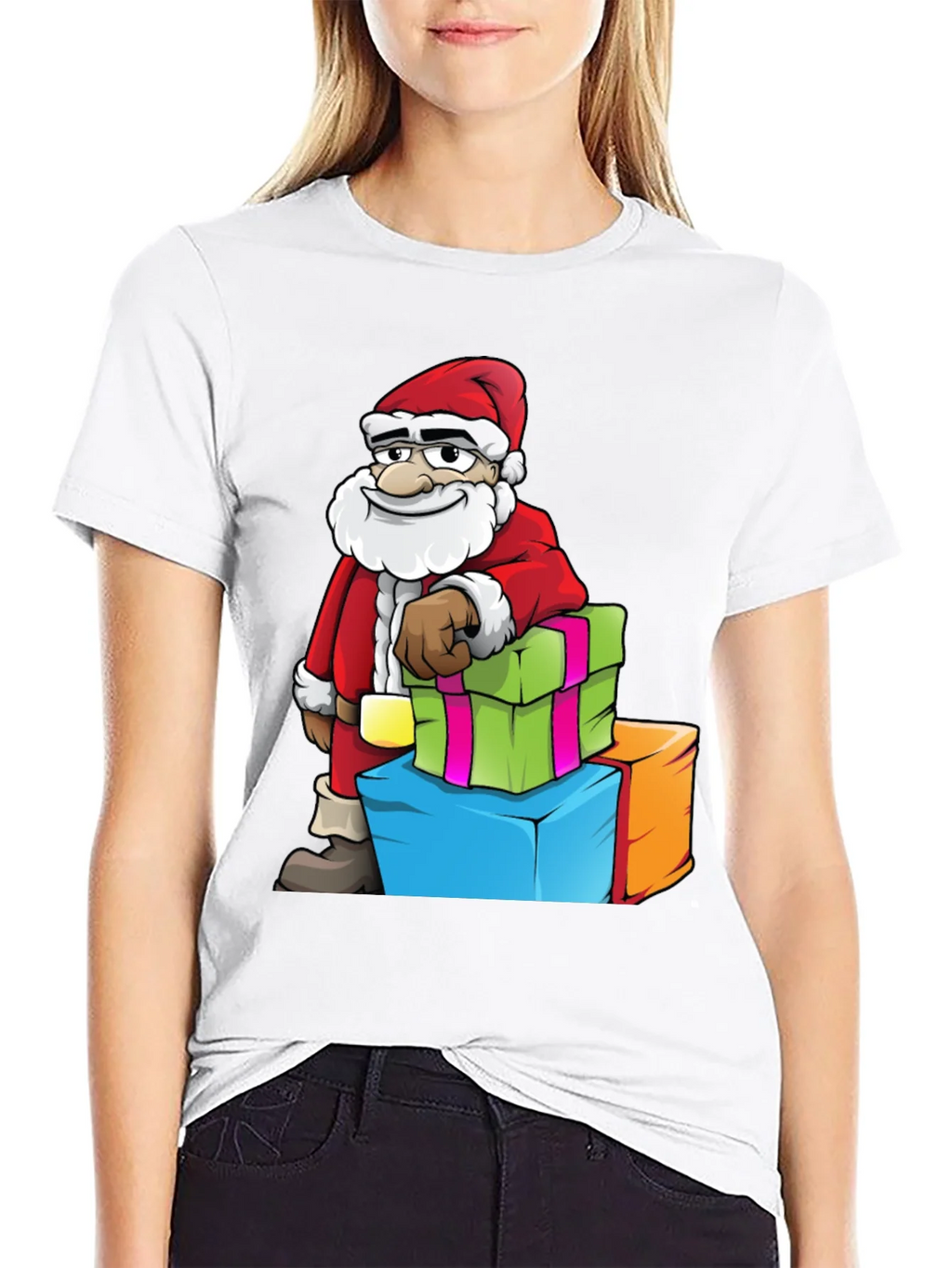 Santa with Gifts Graphic Tee - Holiday Cheer product image 8