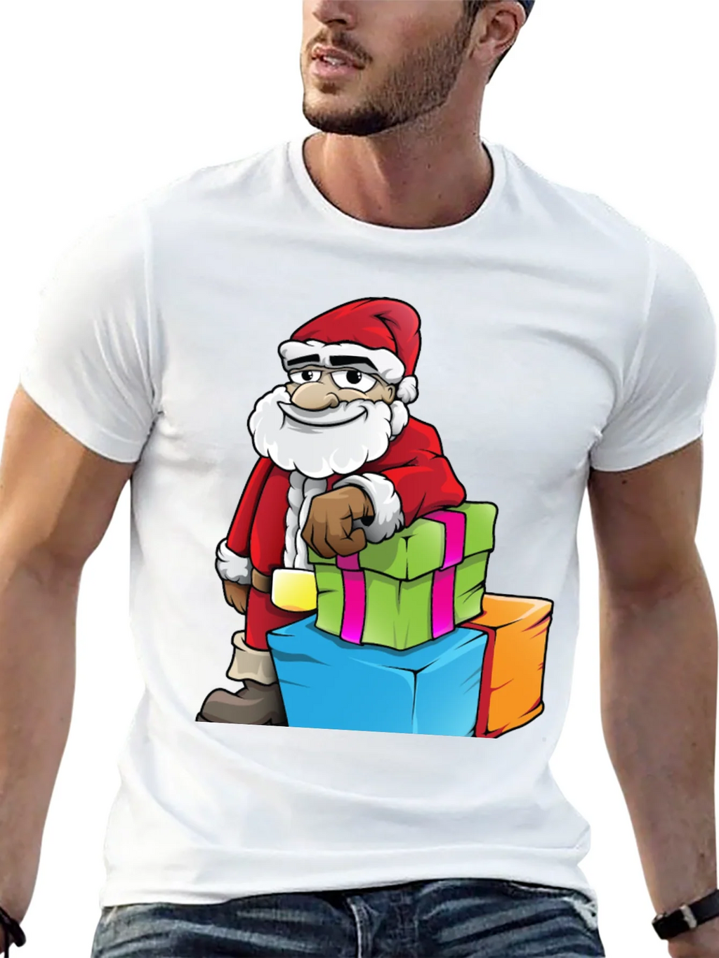 Santa with Gifts Graphic Tee - Holiday Cheer product image 12