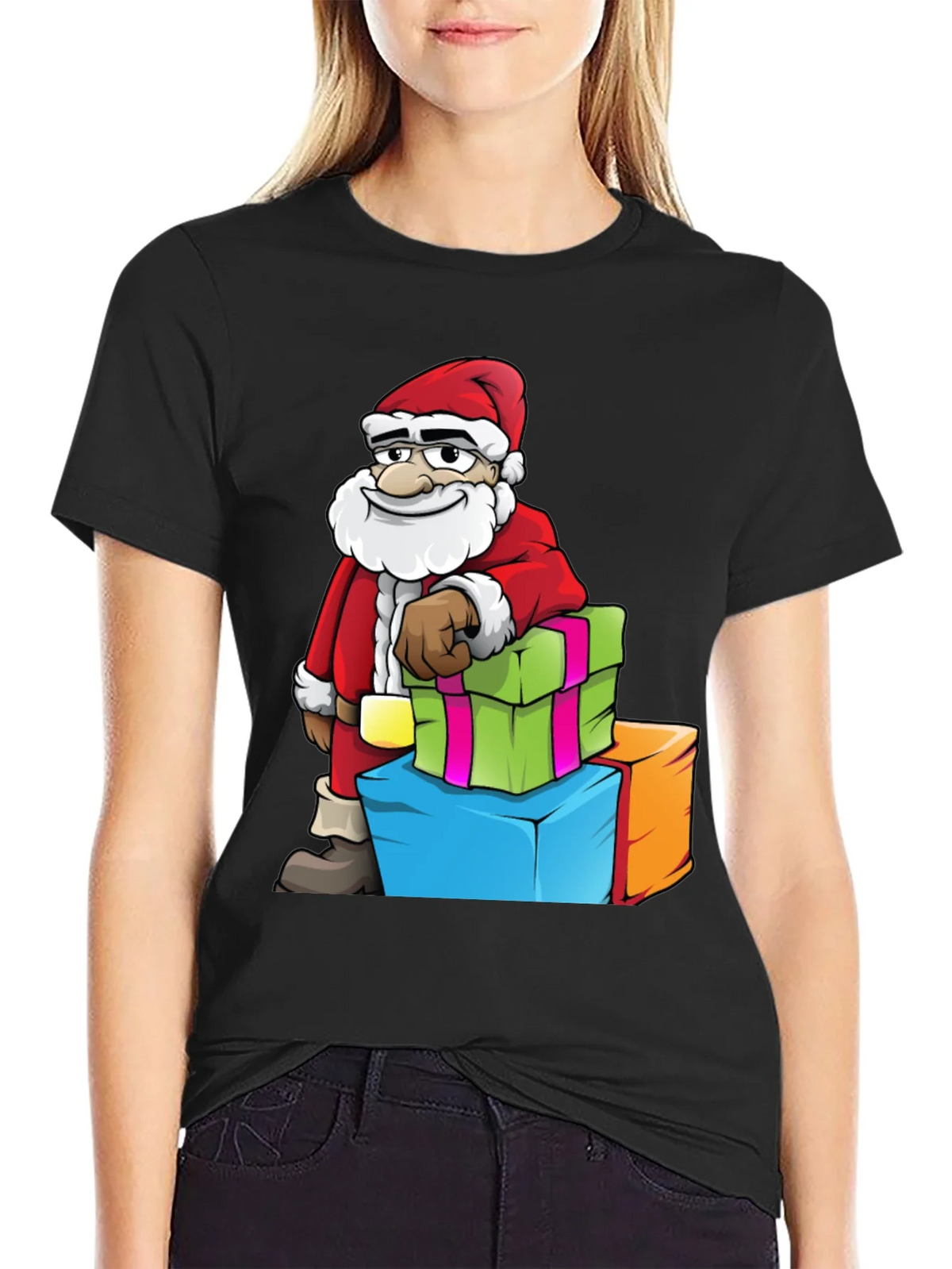 Santa with Gifts Graphic Tee - Holiday Cheer product image 2