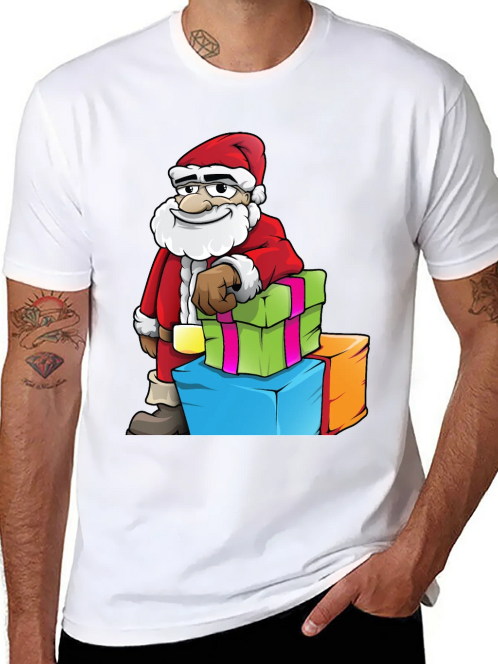 Santa with Gifts Graphic Tee - Holiday Cheer product image 7