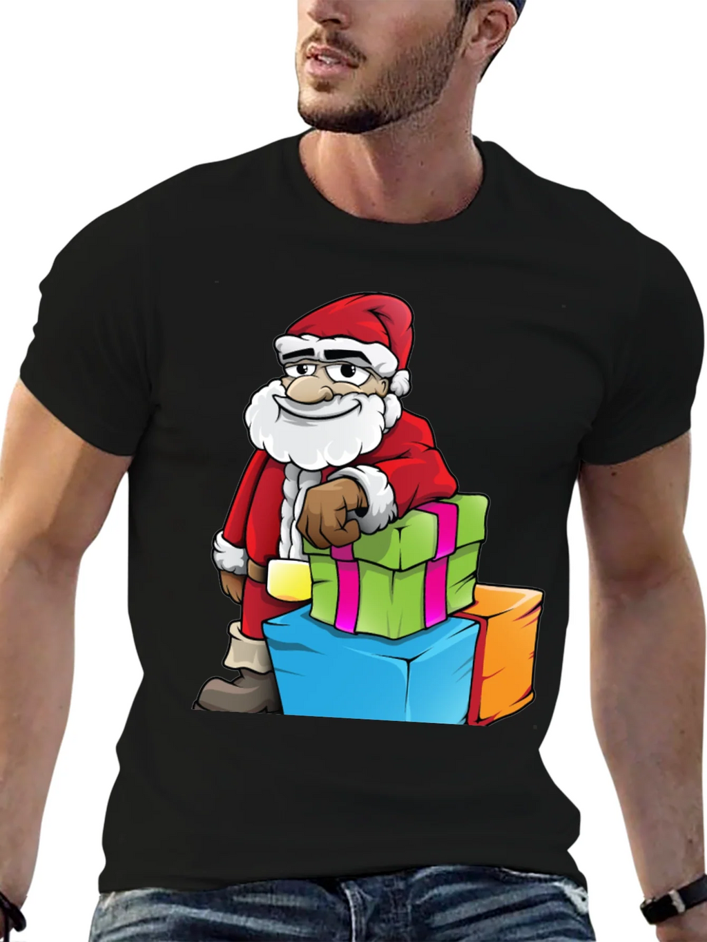 Santa with Gifts Graphic Tee - Holiday Cheer product image 6
