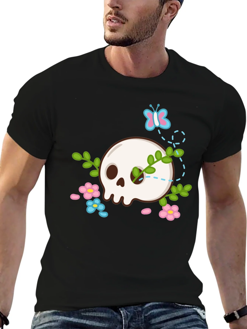 Skull & Flowers Graphic T-Shirt product image 6