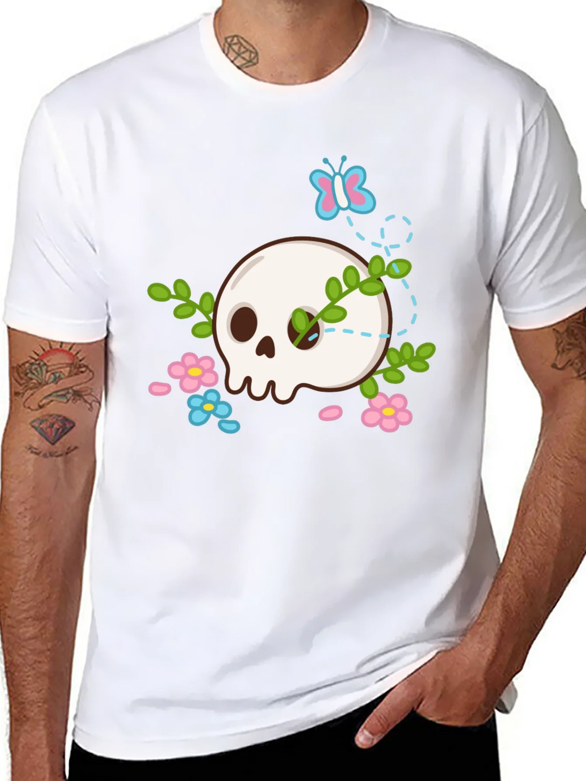 Skull & Flowers Graphic T-Shirt product image 7