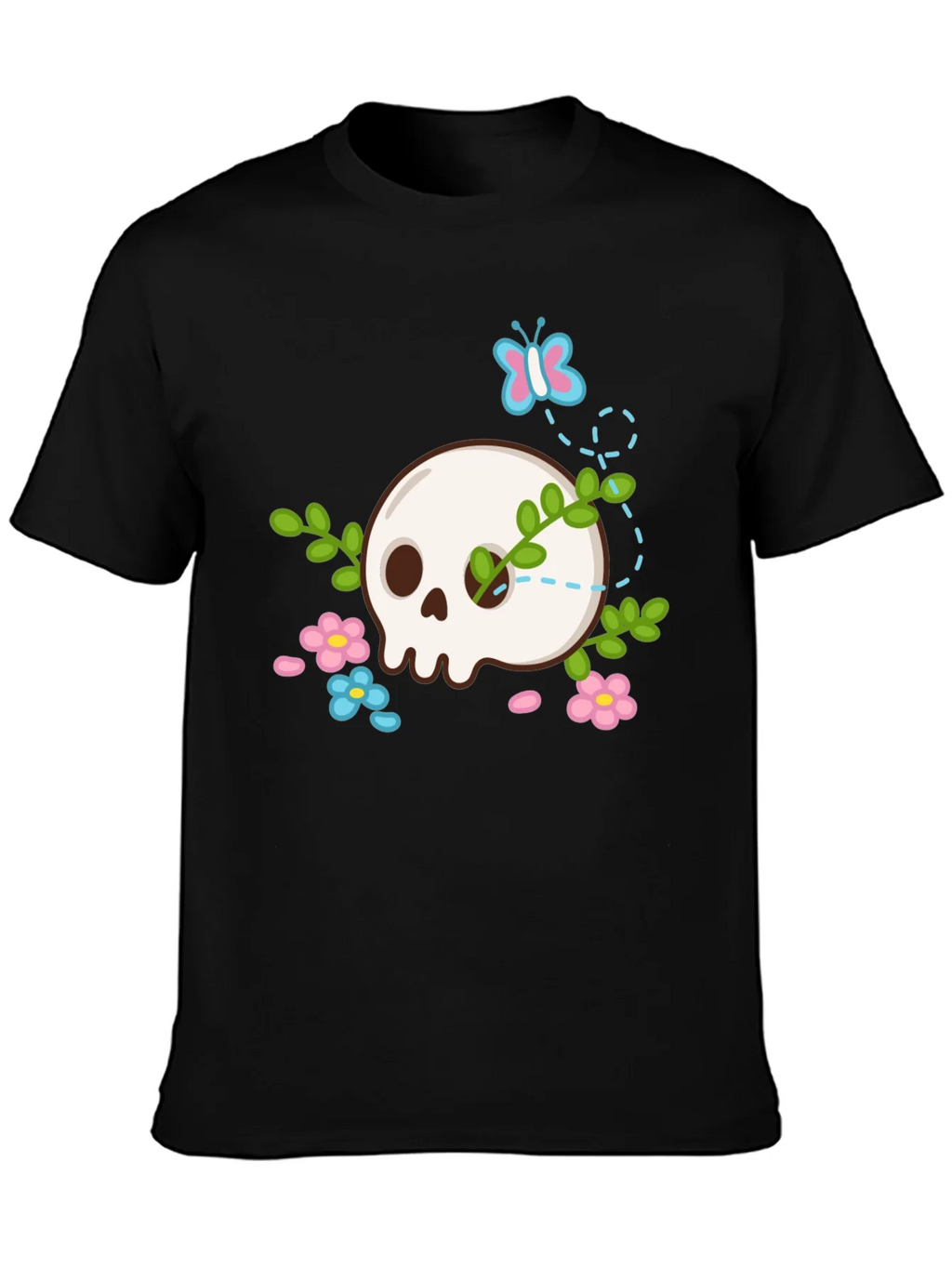 Skull & Flowers Graphic T-Shirt product image 3