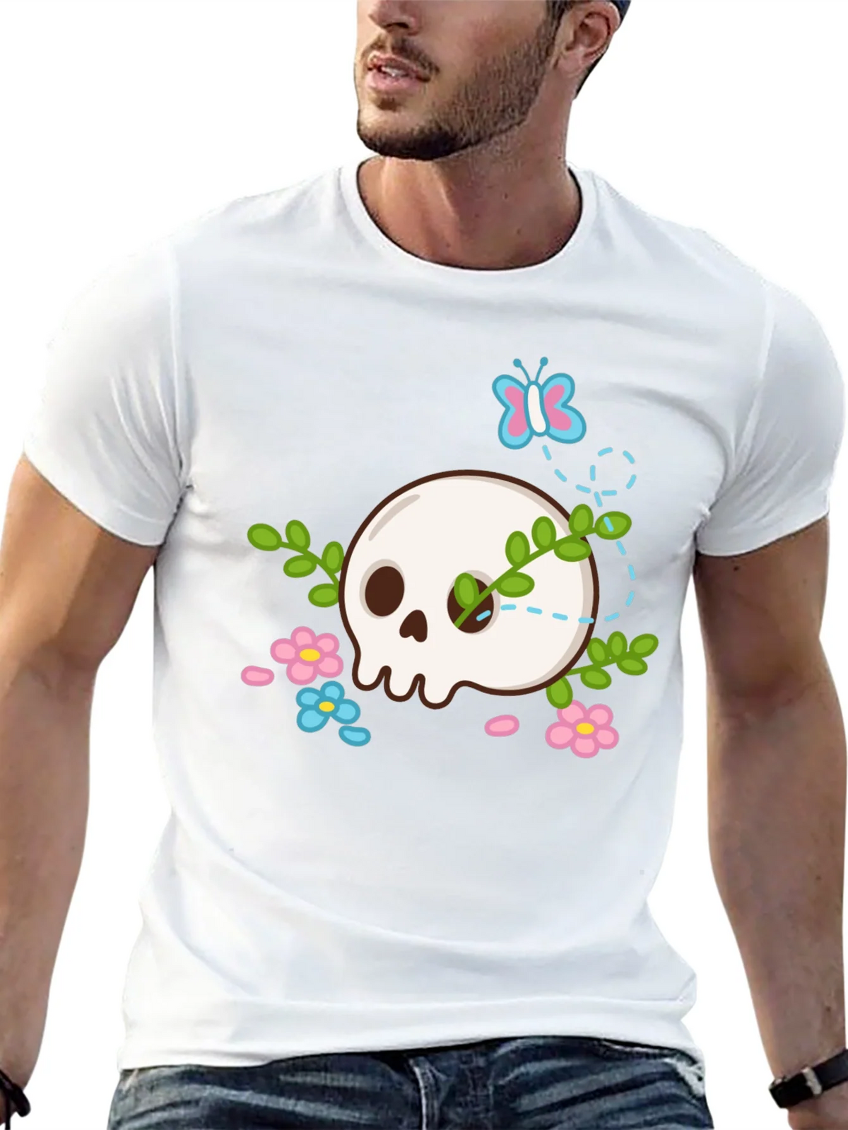 Skull & Flowers Graphic T-Shirt product image 12
