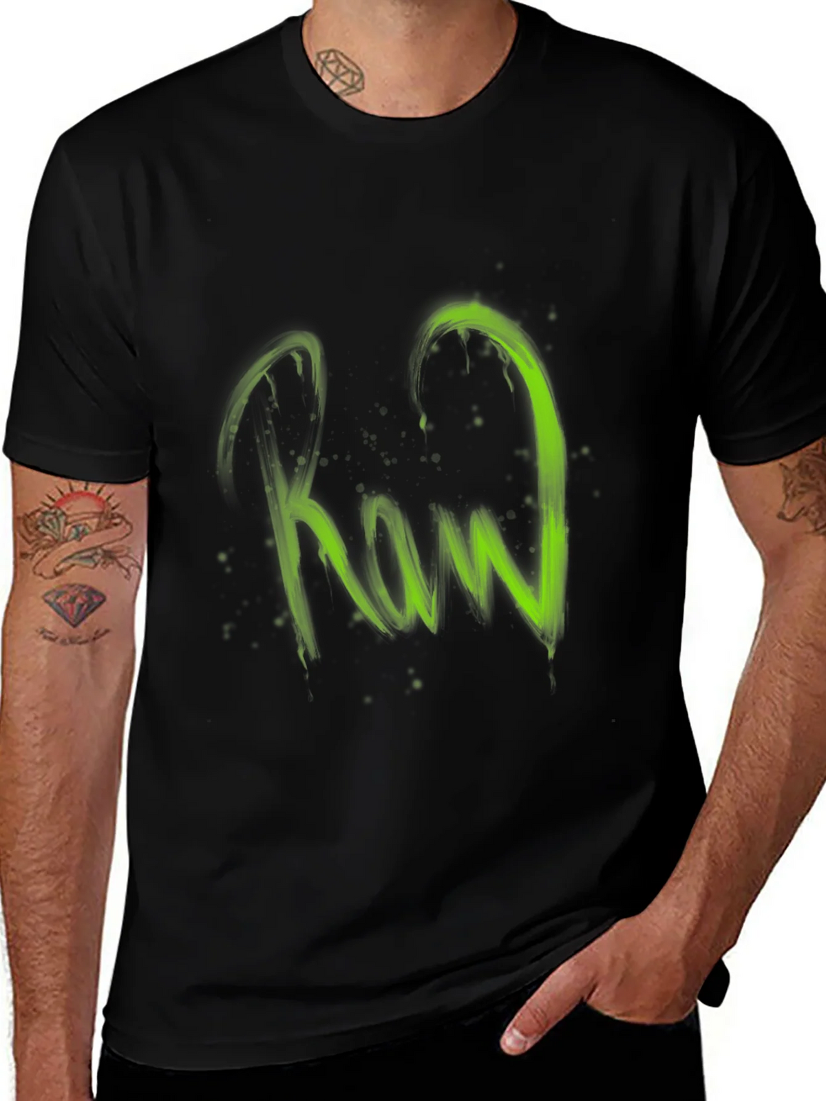 Raw Graphic Print Black T-Shirt product image 1