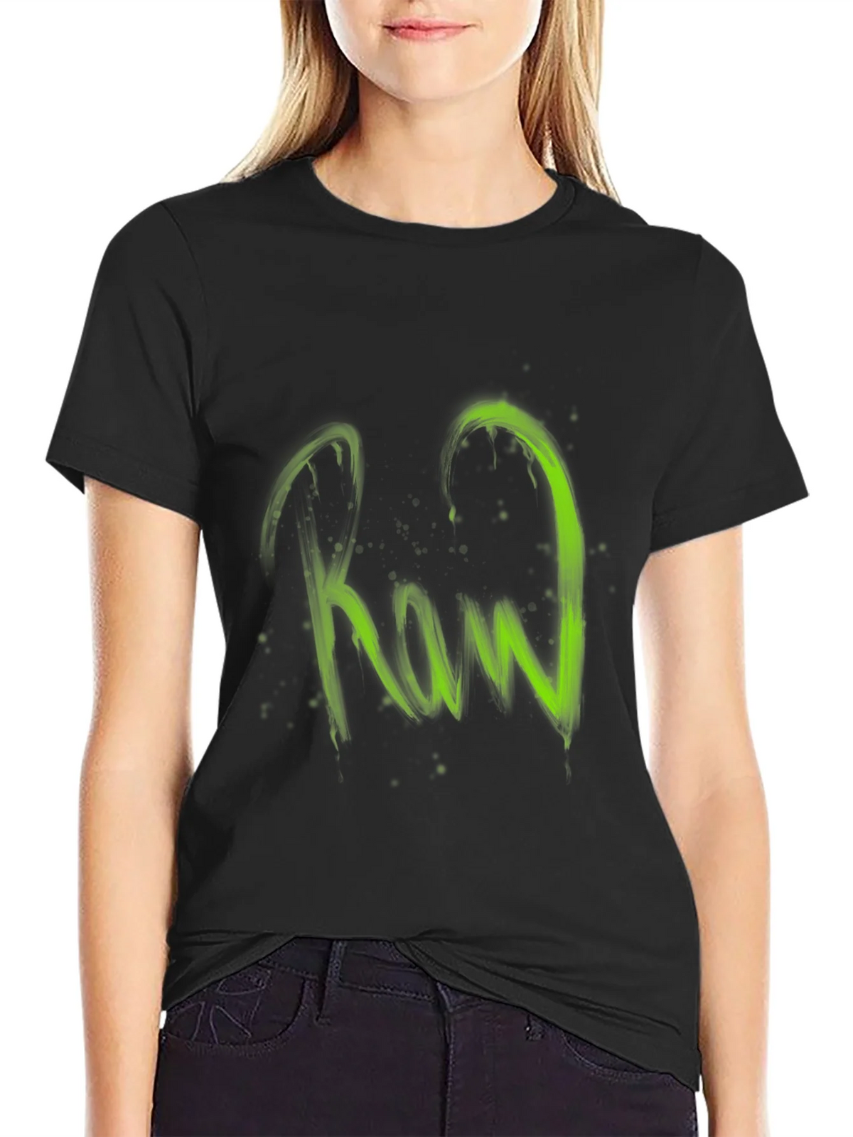 Raw Graphic Print Black T-Shirt product image 2