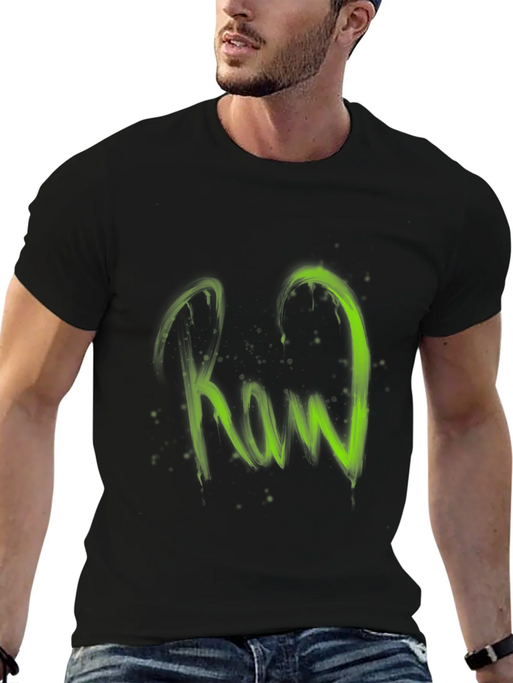 Raw Graphic Print Black T-Shirt product image 6