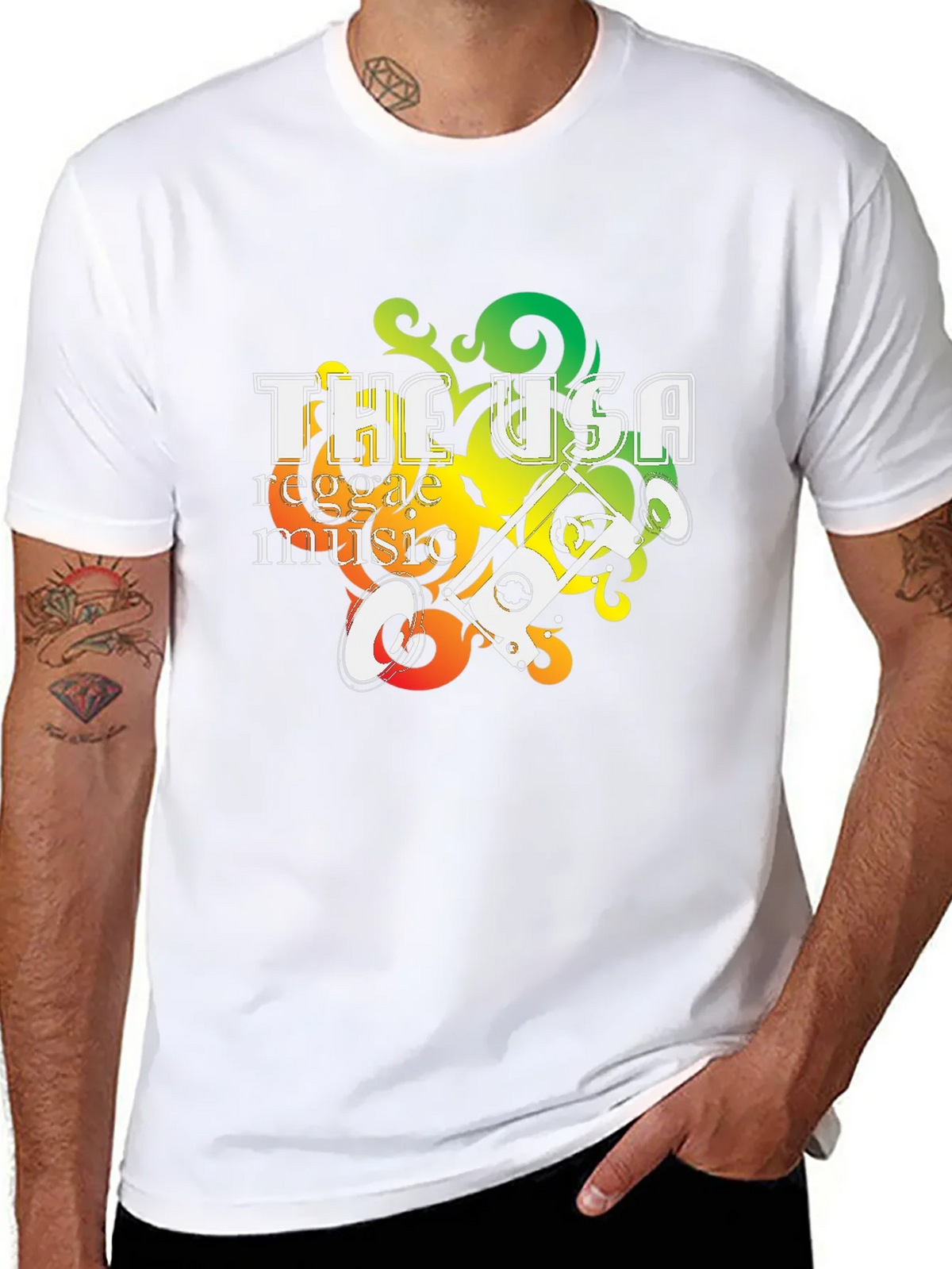 USA Reggae Music Graphic Tee - Black product image 7