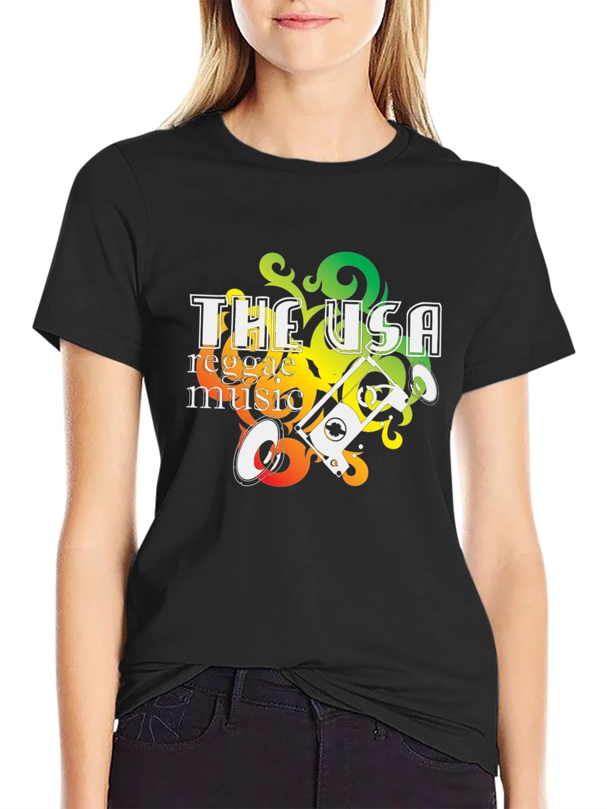 USA Reggae Music Graphic Tee - Black product image 2