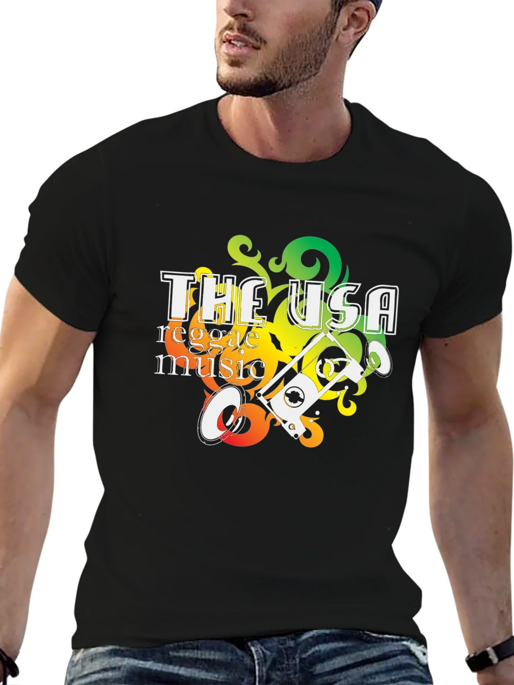 USA Reggae Music Graphic Tee - Black product image 6
