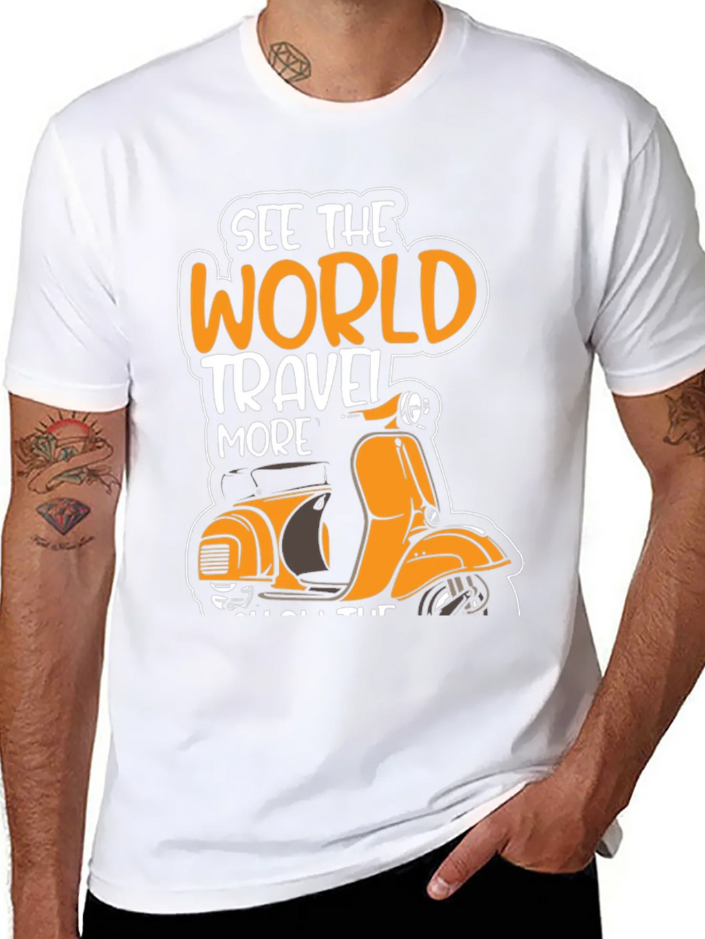 See the World Travel More Scooter T-Shirt product image 7