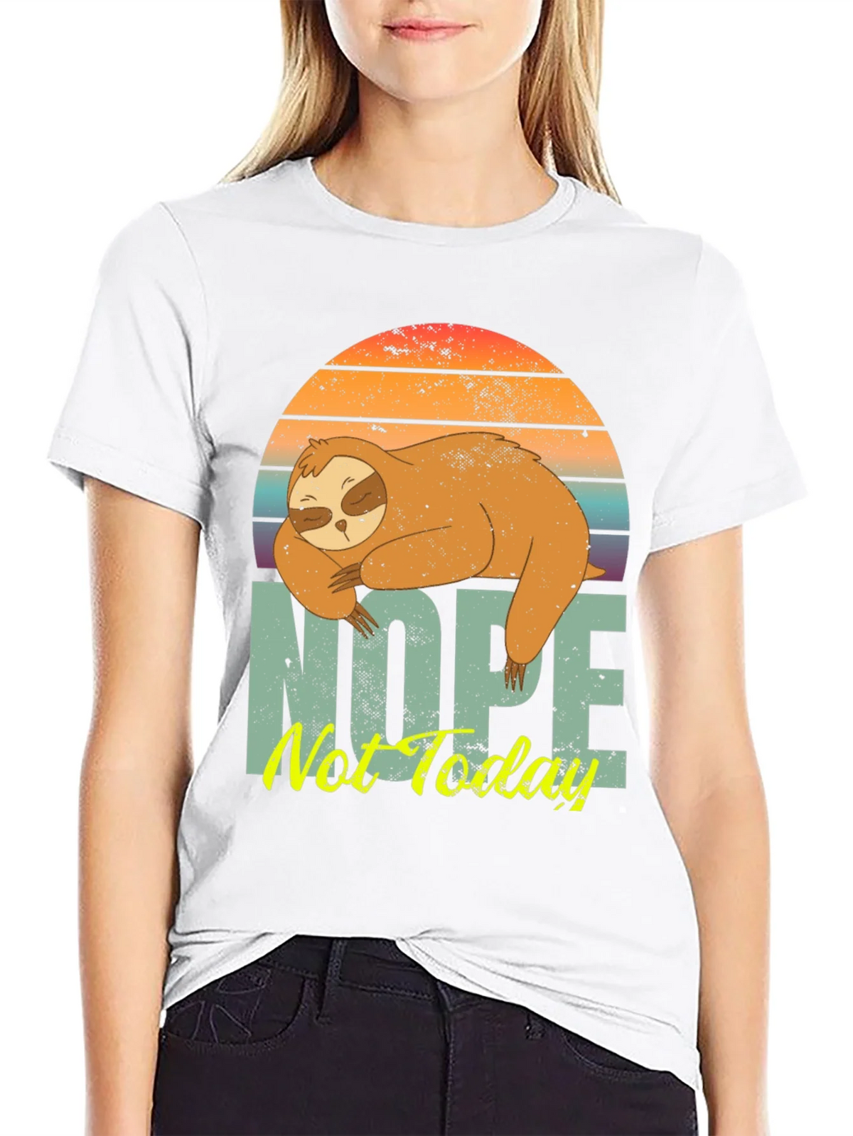 Nope Not Today Sloth Graphic Tee product image 8
