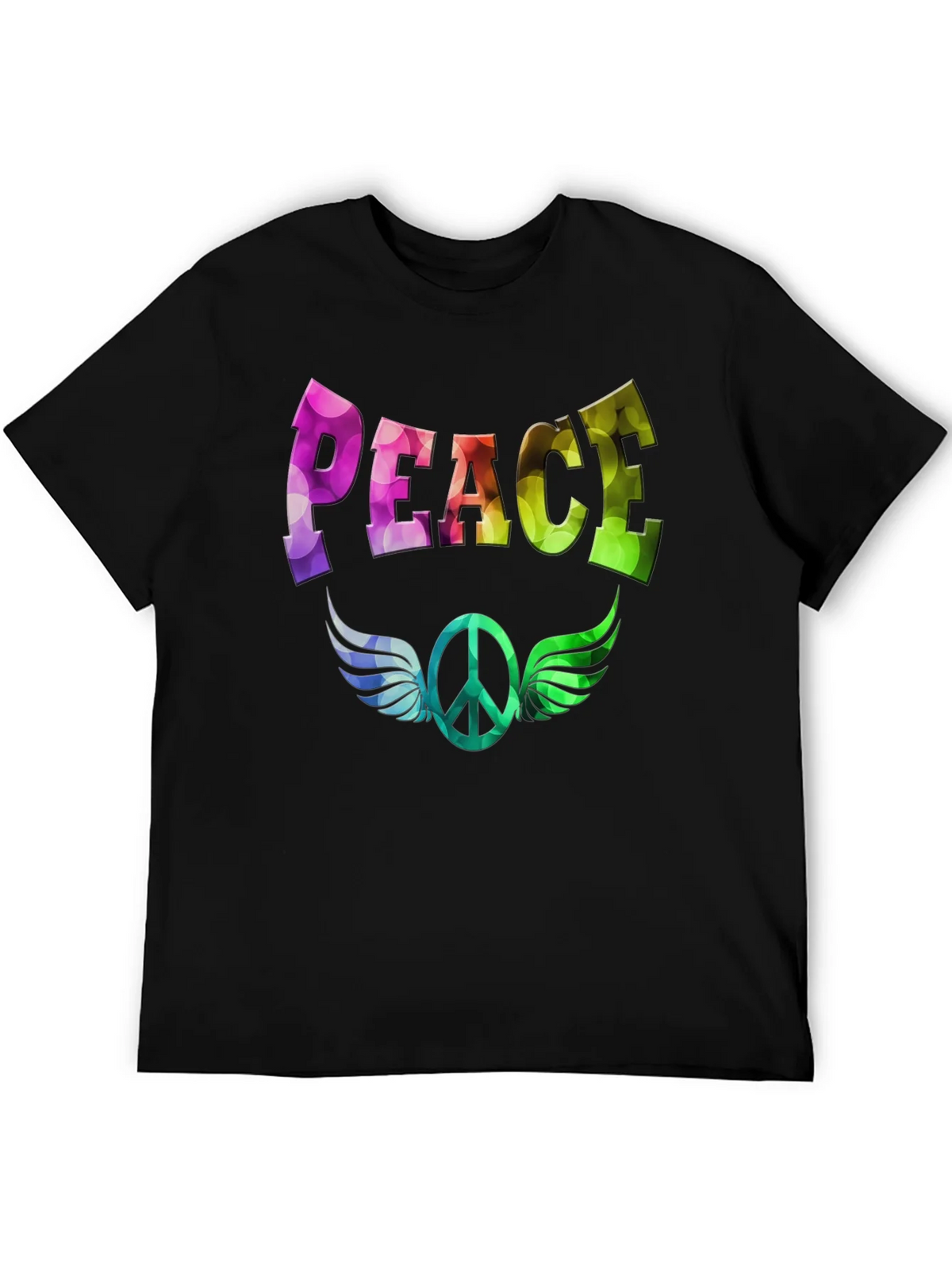 Peace Sign Wings Graphic T-Shirt - Colorful Design product image 5