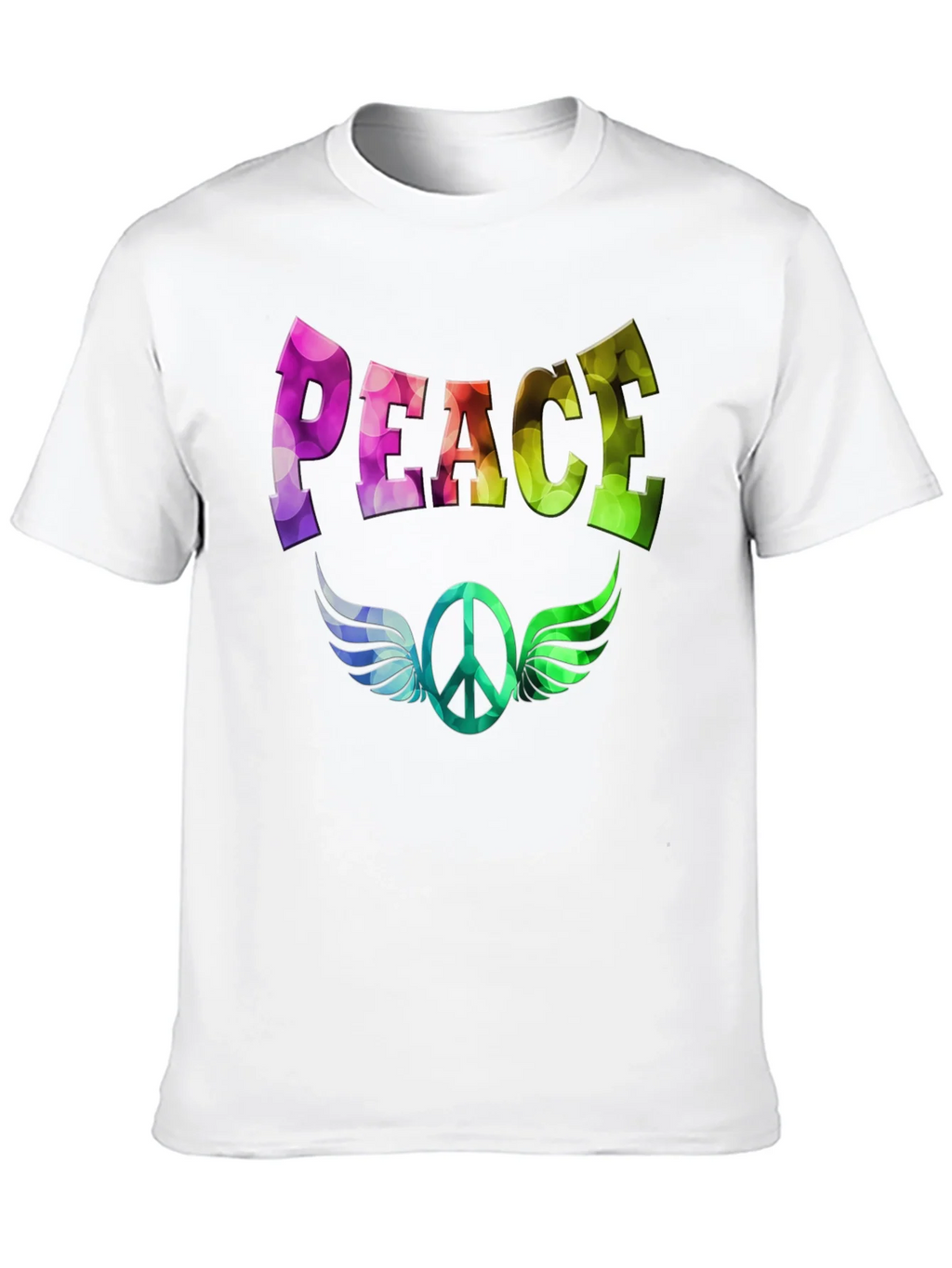 Peace Sign Wings Graphic T-Shirt - Colorful Design product image 9