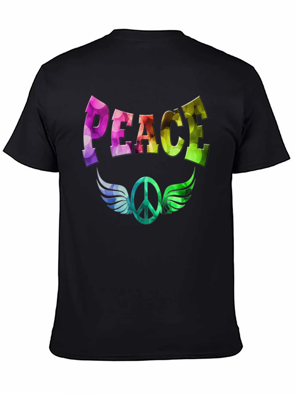 Peace Sign Wings Graphic T-Shirt - Colorful Design product image 4