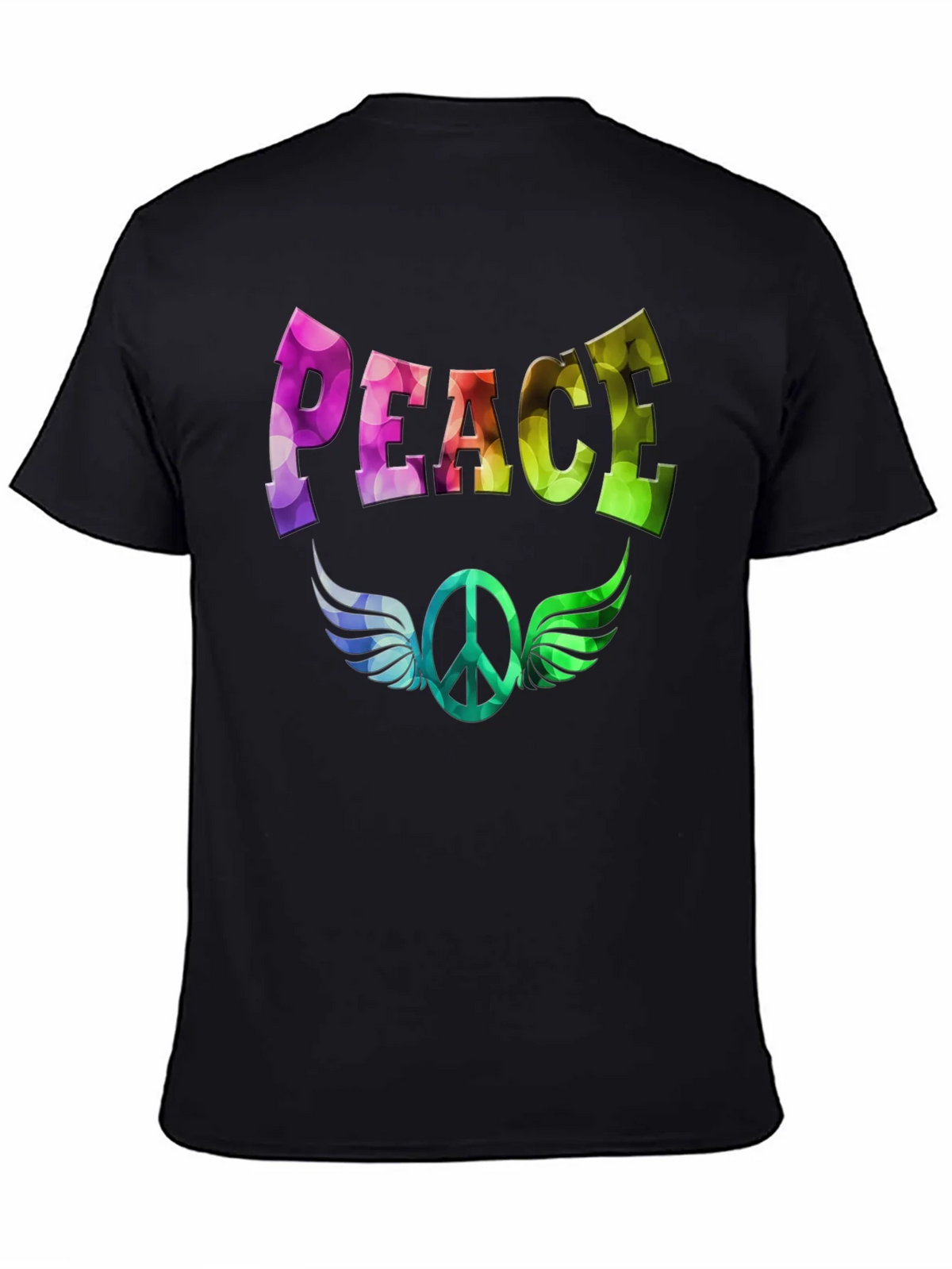 Peace Sign Wings Graphic T-Shirt - Colorful Design product image 4