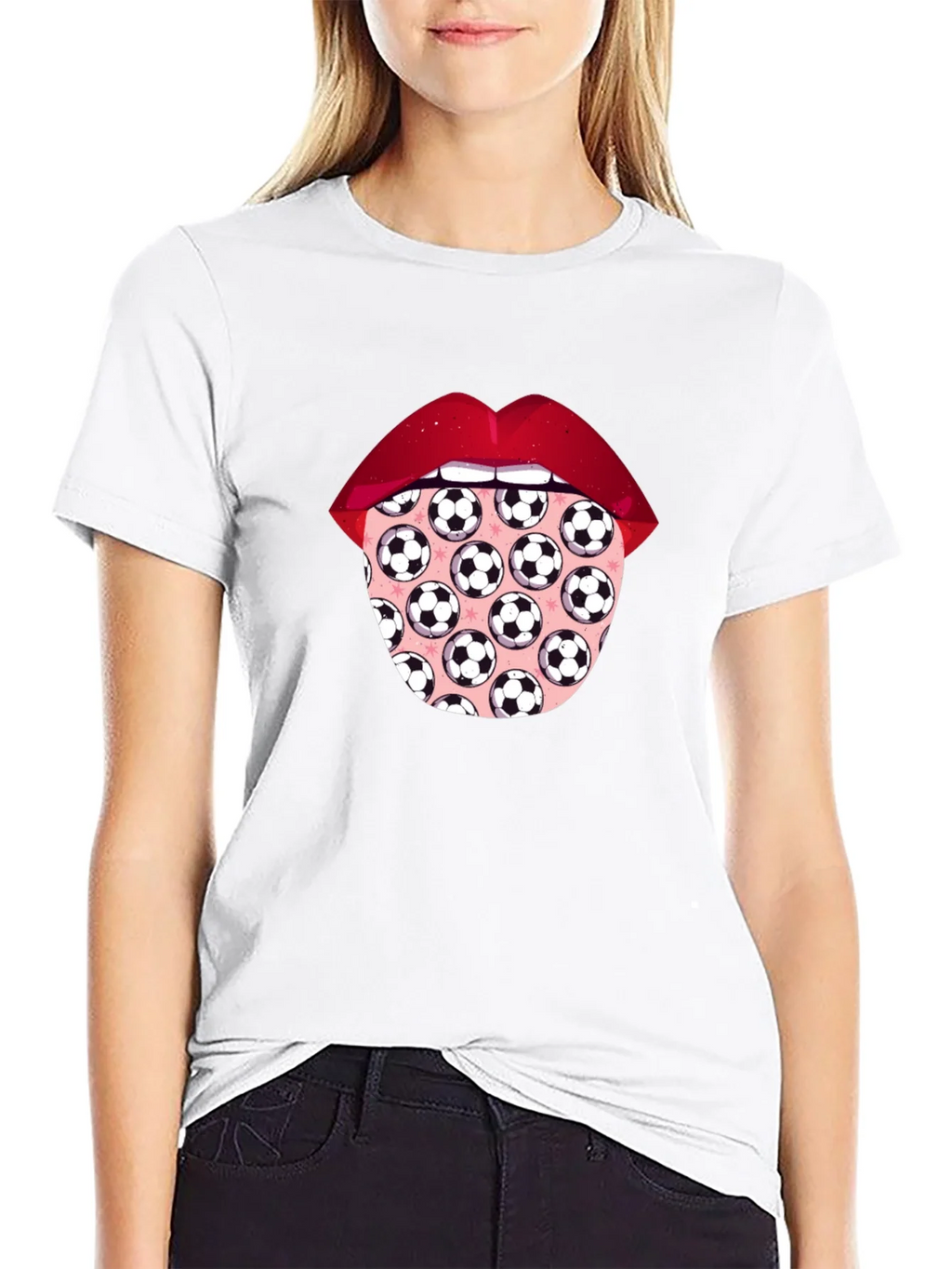Soccer Ball Tongue Graphic T-Shirt product image 8
