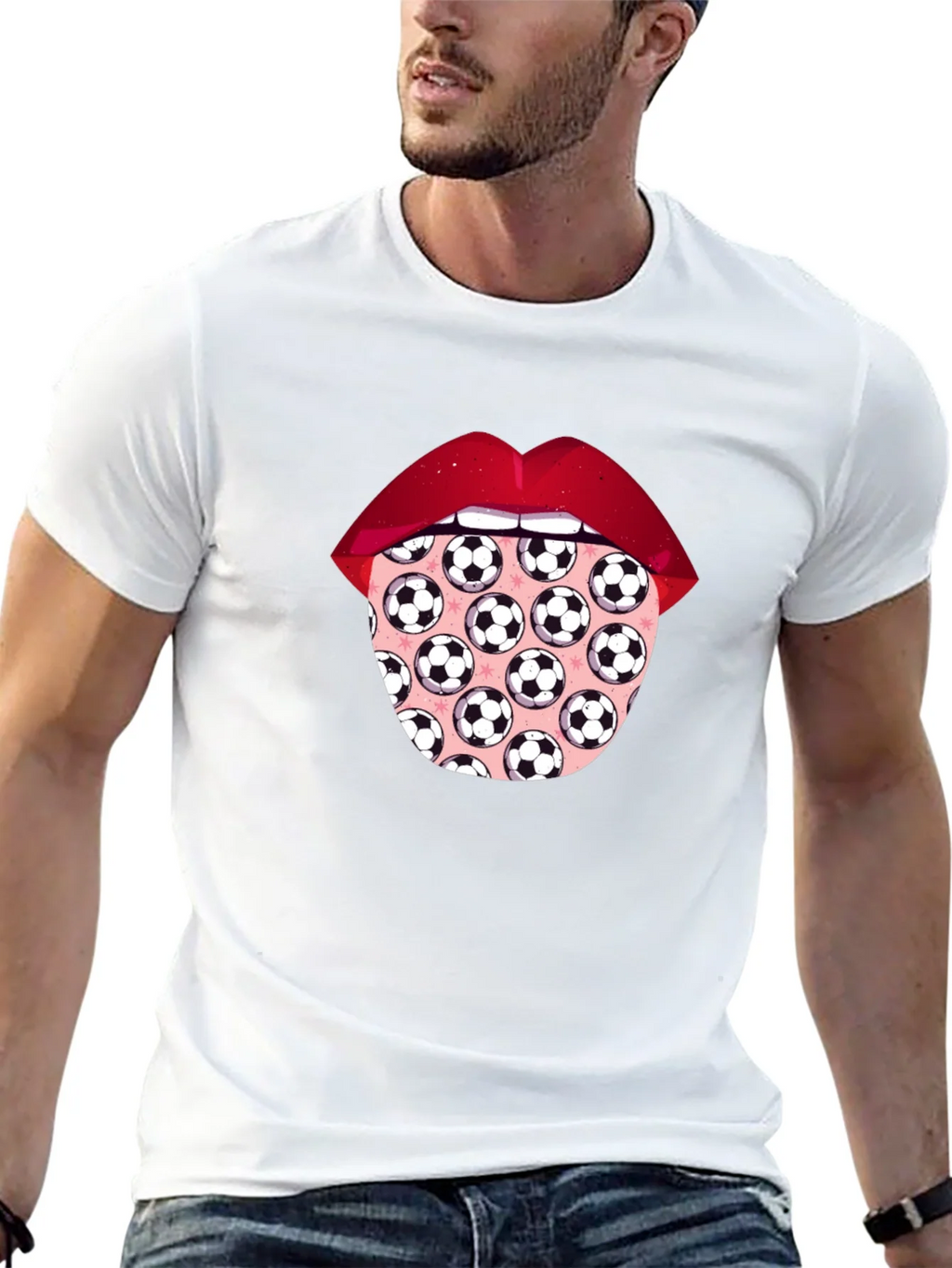 Soccer Ball Tongue Graphic T-Shirt product image 12