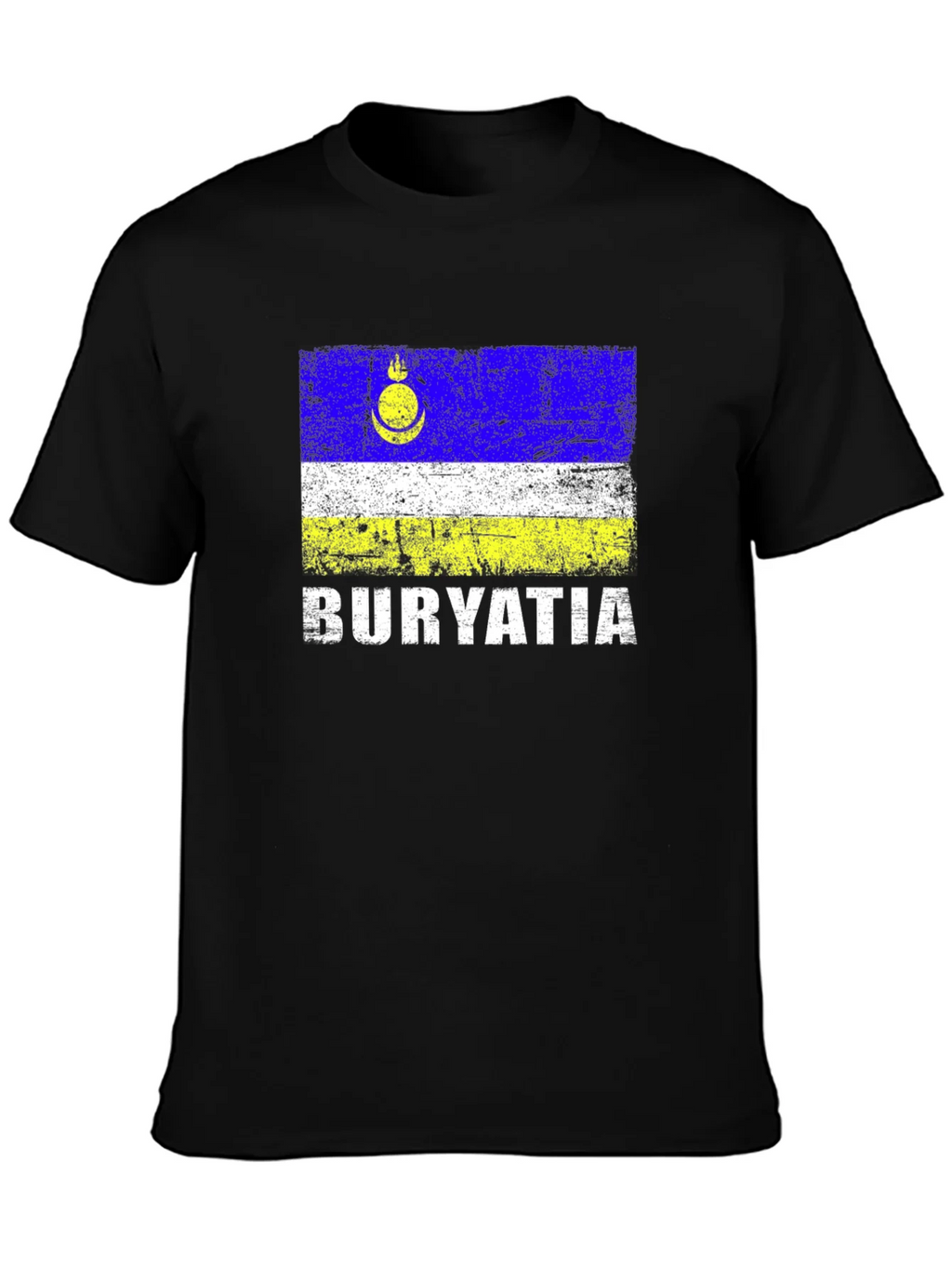 Buryatia Flag Graphic T-Shirt - Mens Black Tee product image 3