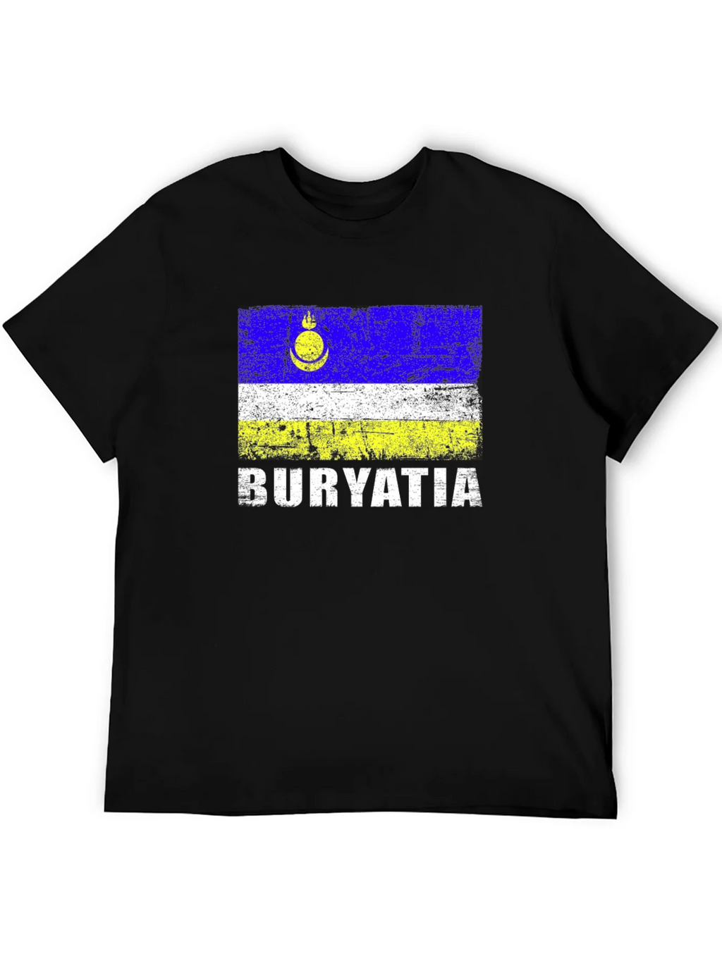 Buryatia Flag Graphic T-Shirt - Mens Black Tee product image 5