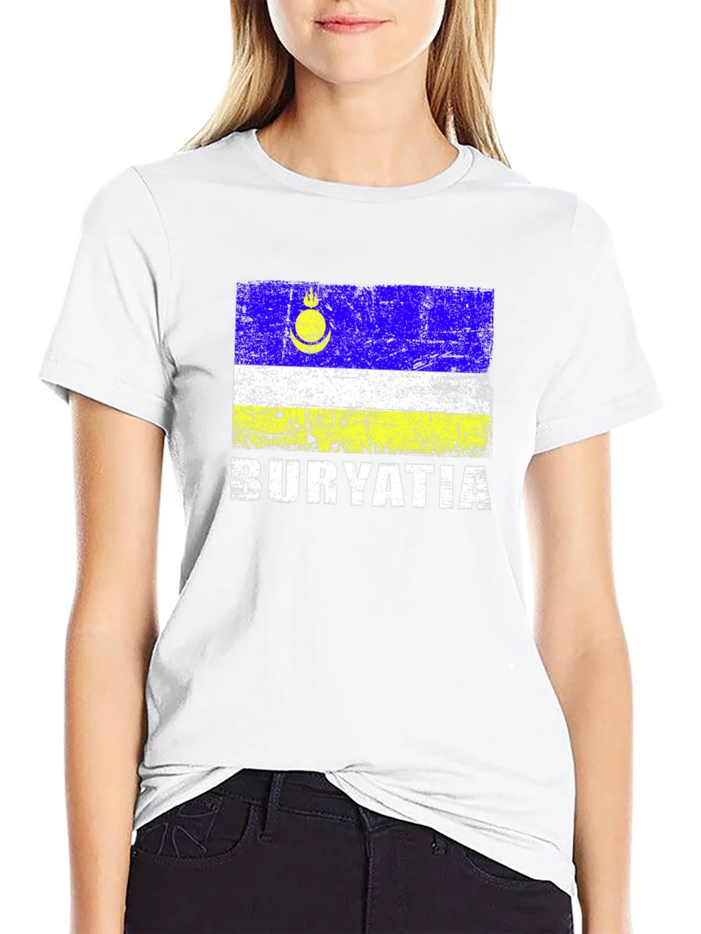 Buryatia Flag Graphic T-Shirt - Mens Black Tee product image 8
