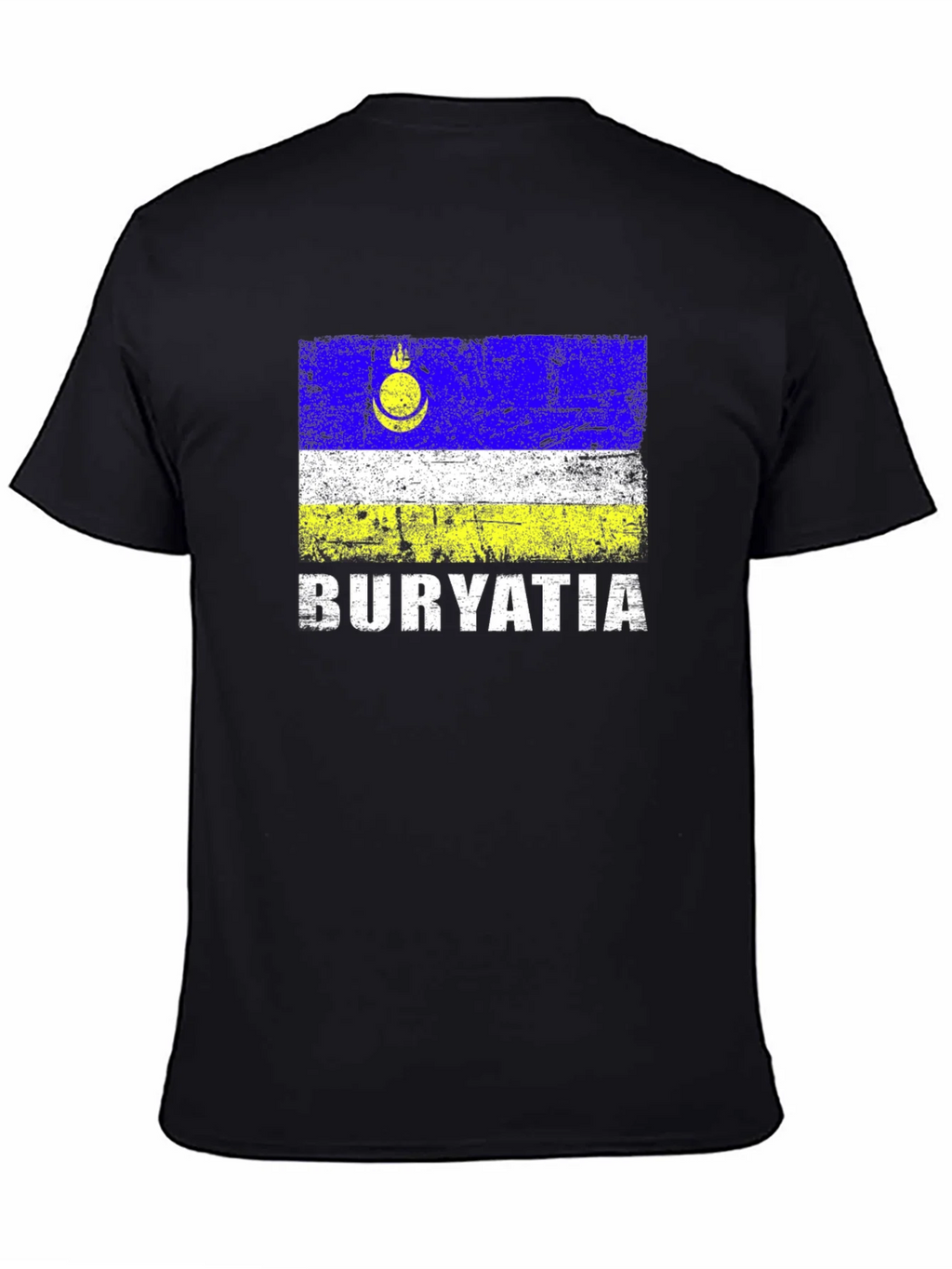 Buryatia Flag Graphic T-Shirt - Mens Black Tee product image 4