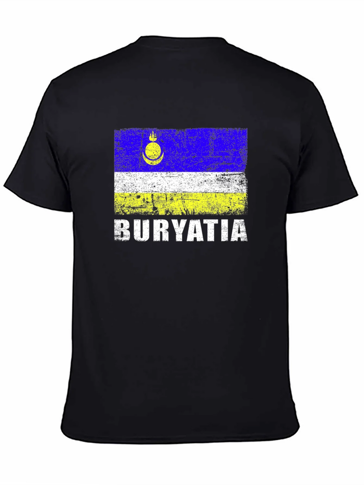 Buryatia Flag Graphic T-Shirt - Mens Black Tee product image 4