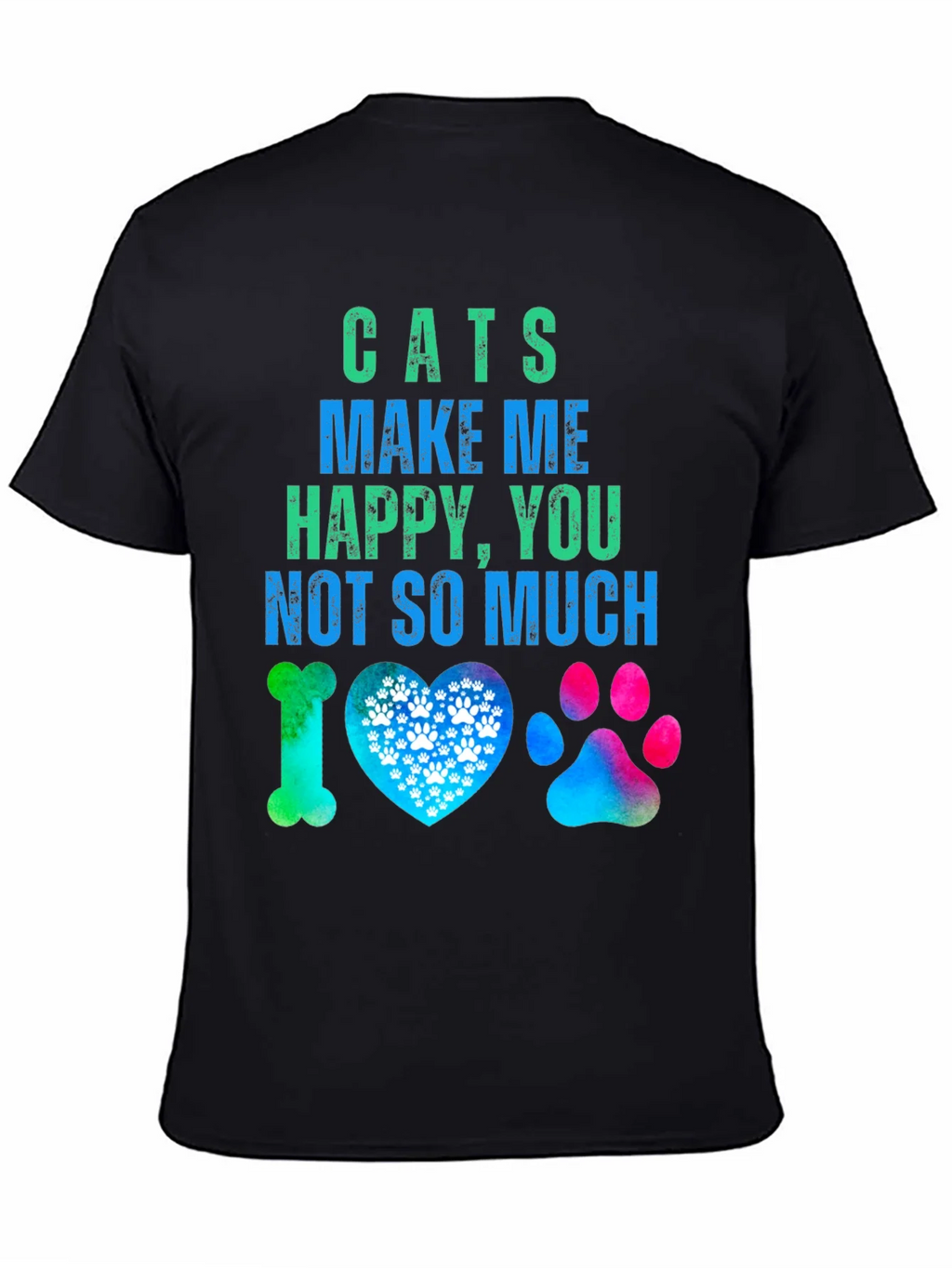 Cats Make Me Happy Graphic T-Shirt product image 4