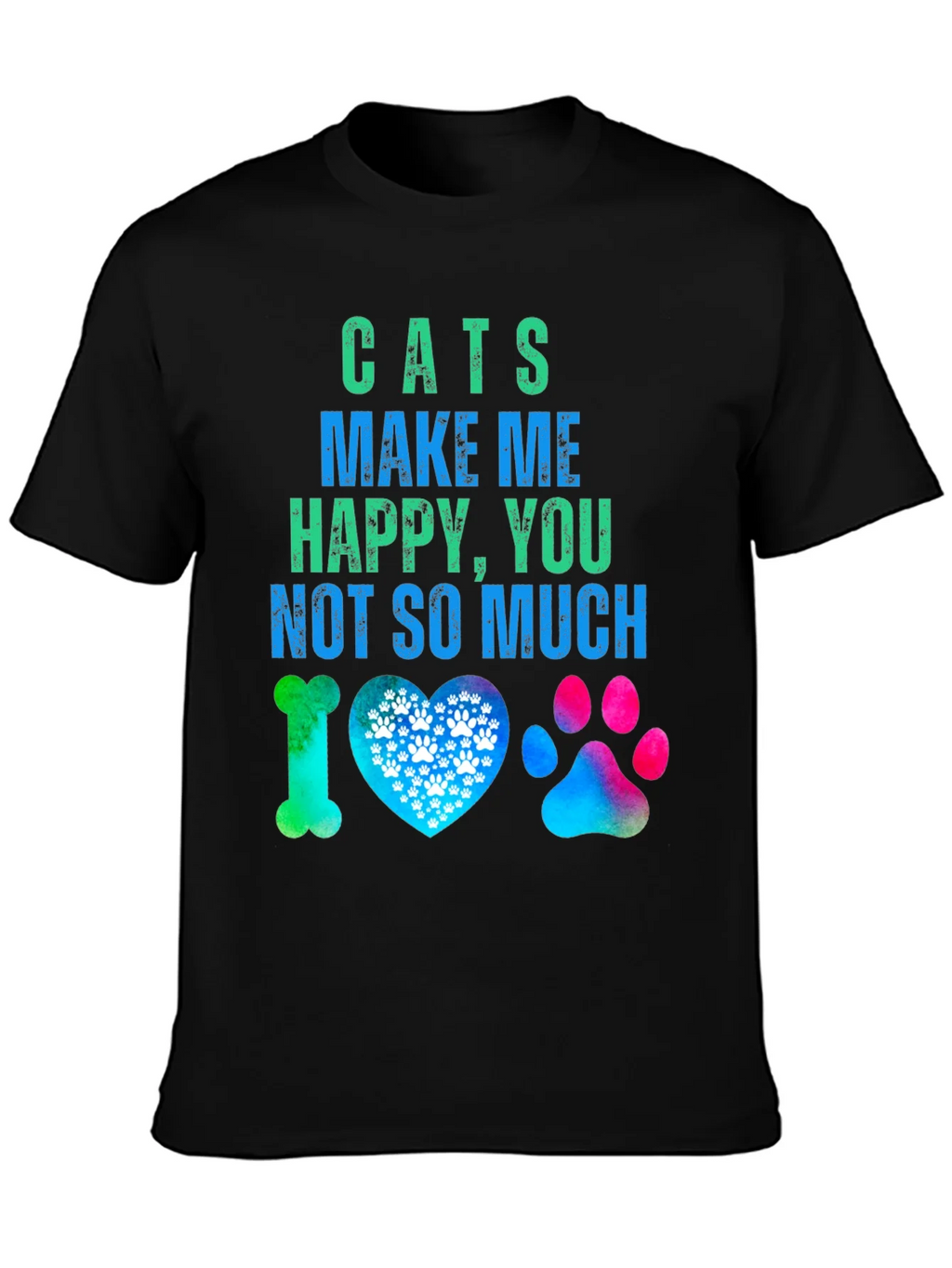Cats Make Me Happy Graphic T-Shirt product image 3