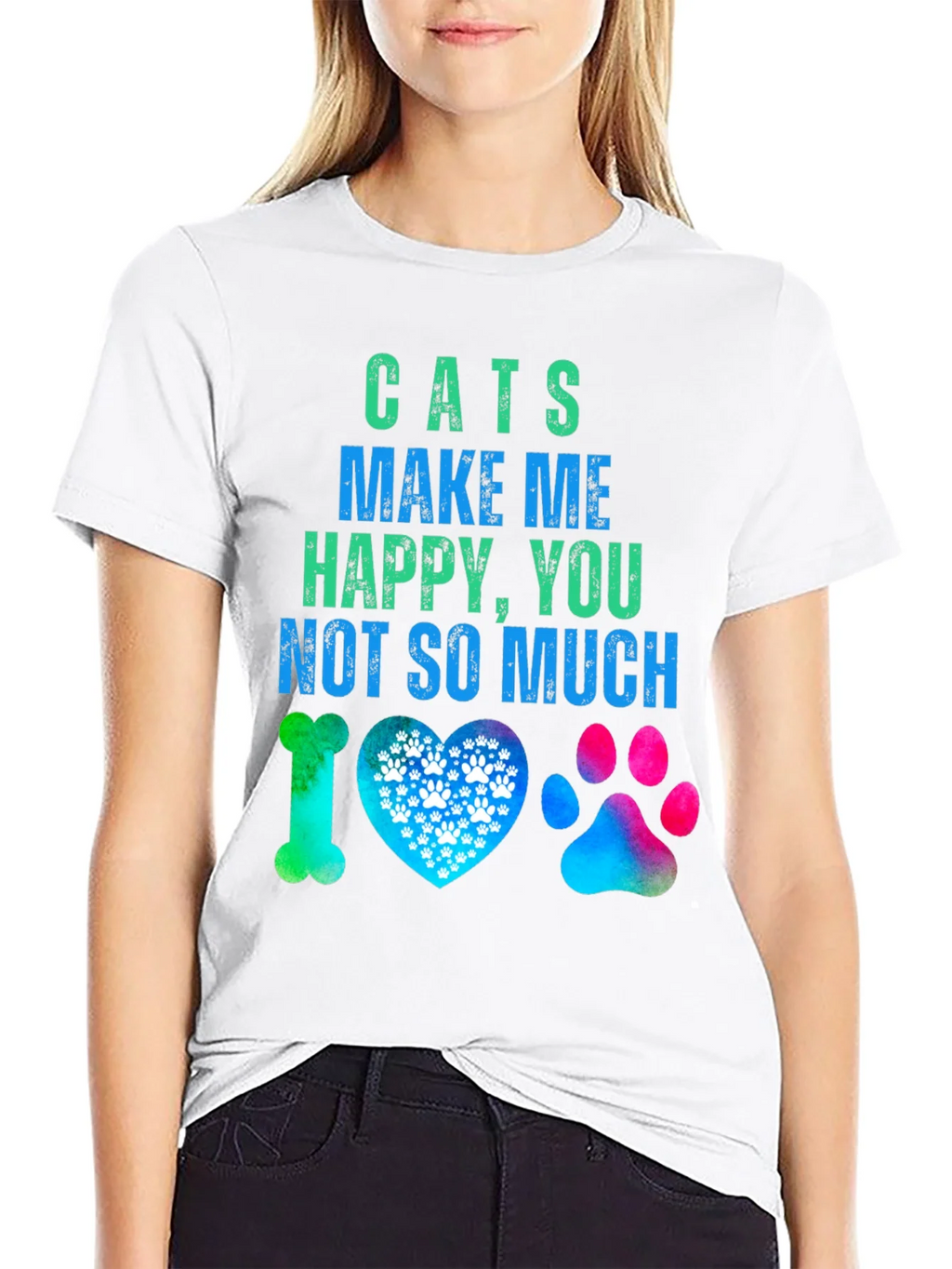 Cats Make Me Happy Graphic T-Shirt product image 8