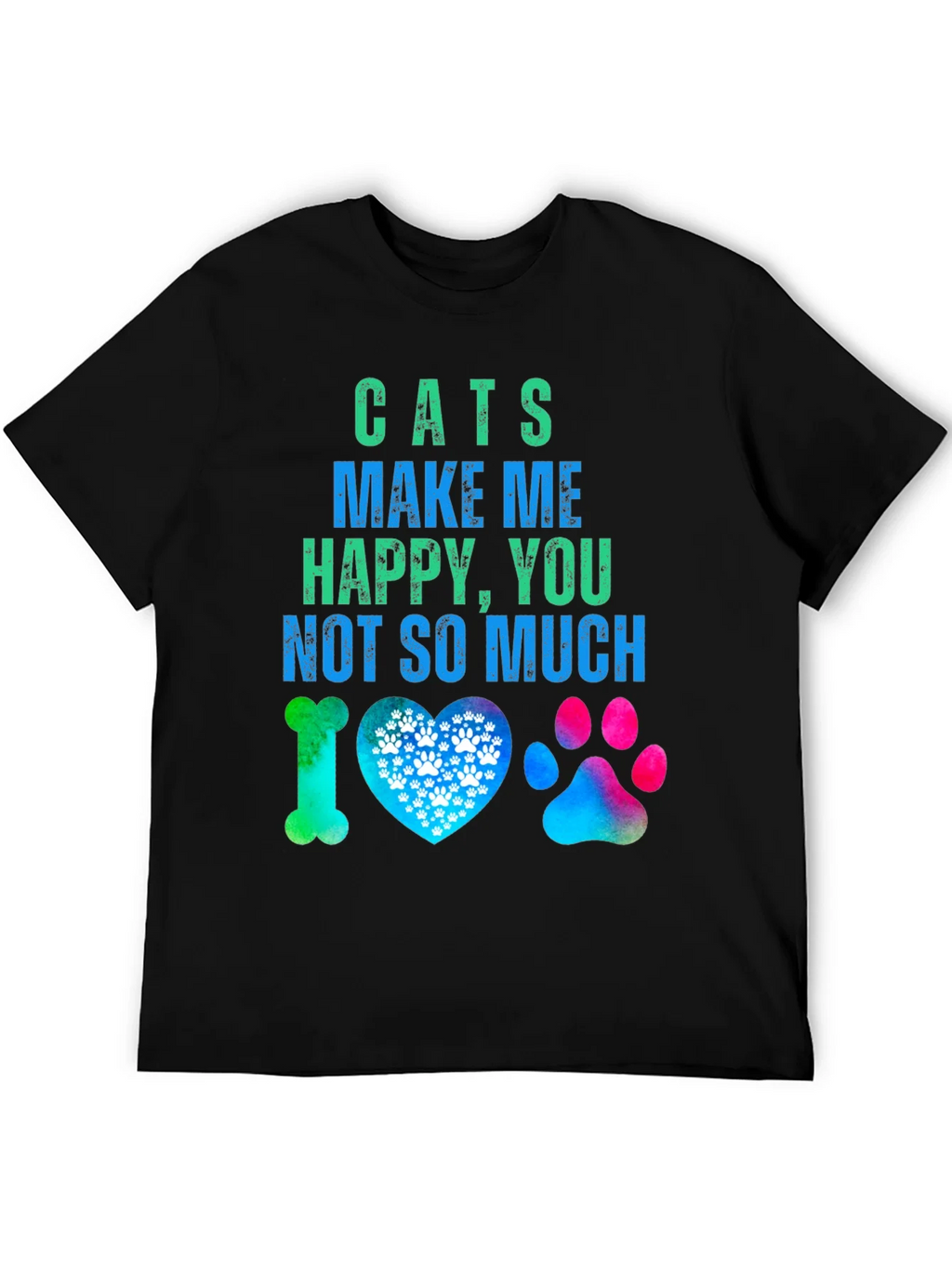 Cats Make Me Happy Graphic T-Shirt product image 5