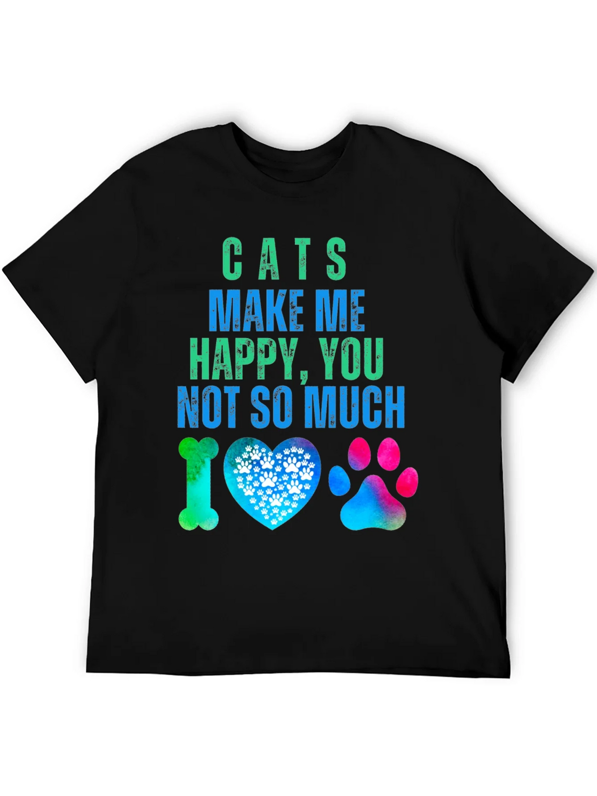 Cats Make Me Happy Graphic T-Shirt product image 5