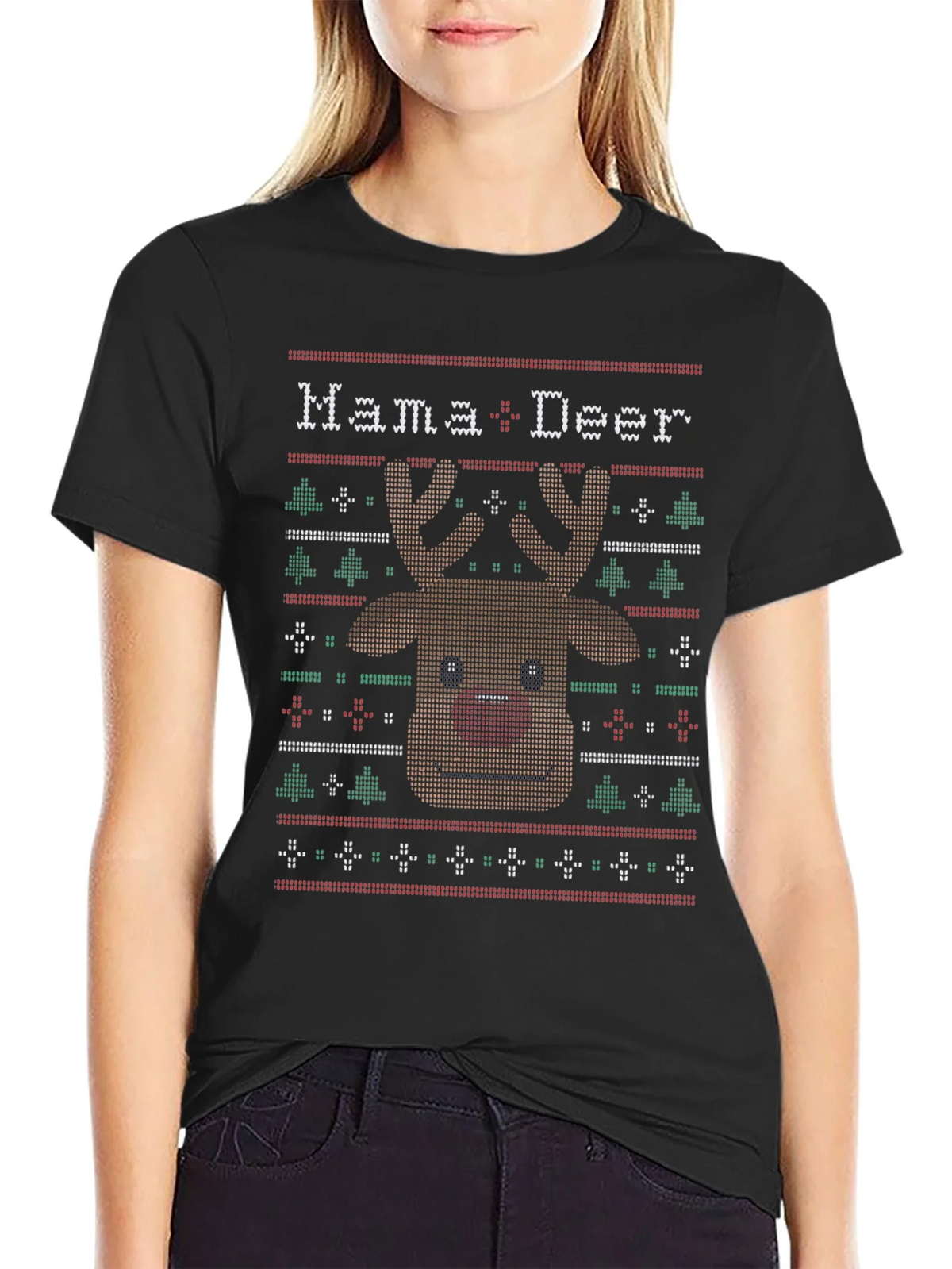 Mama Deer Ugly Christmas Sweater T-Shirt product image 2