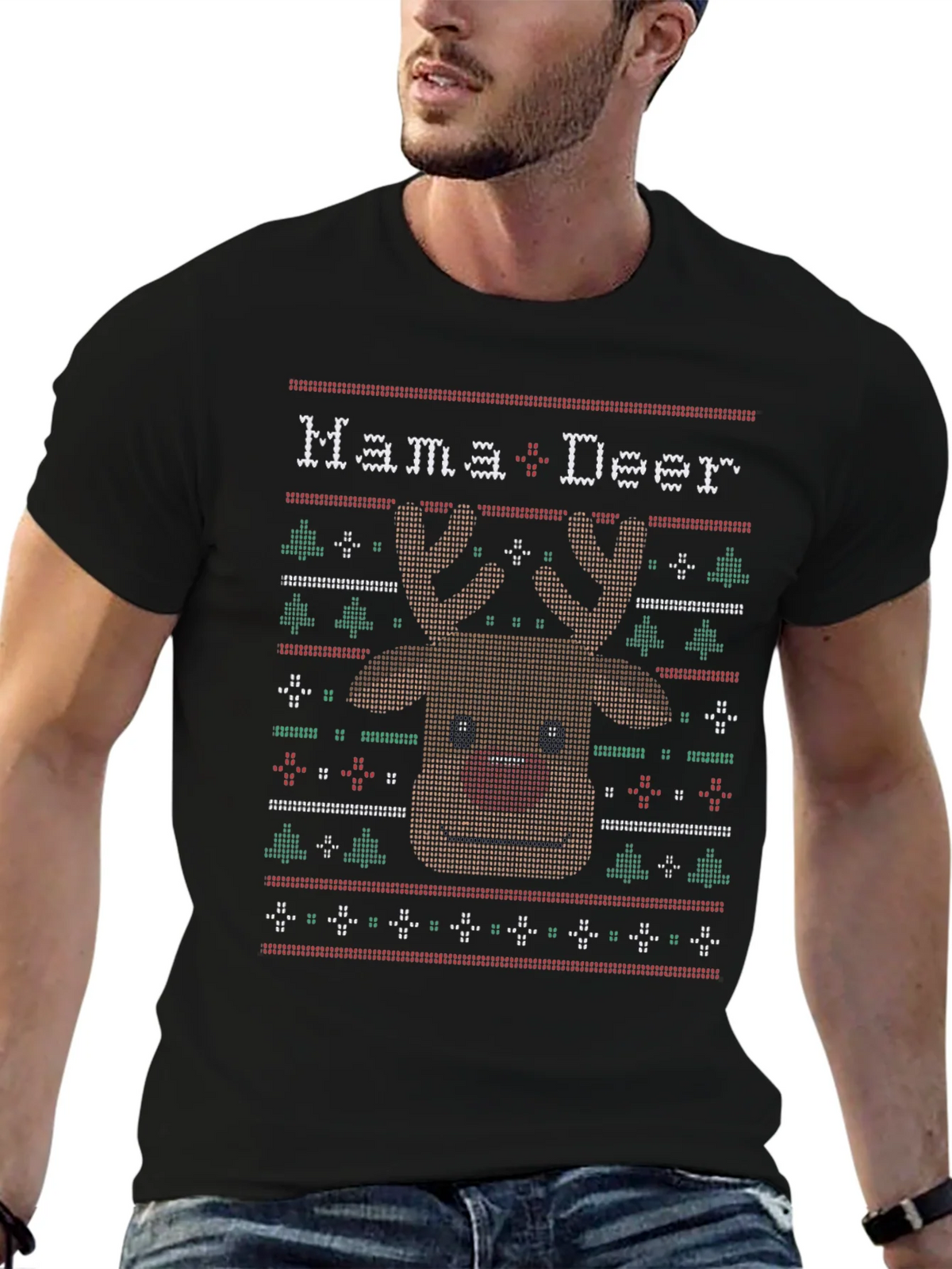 Mama Deer Ugly Christmas Sweater T-Shirt product image 6