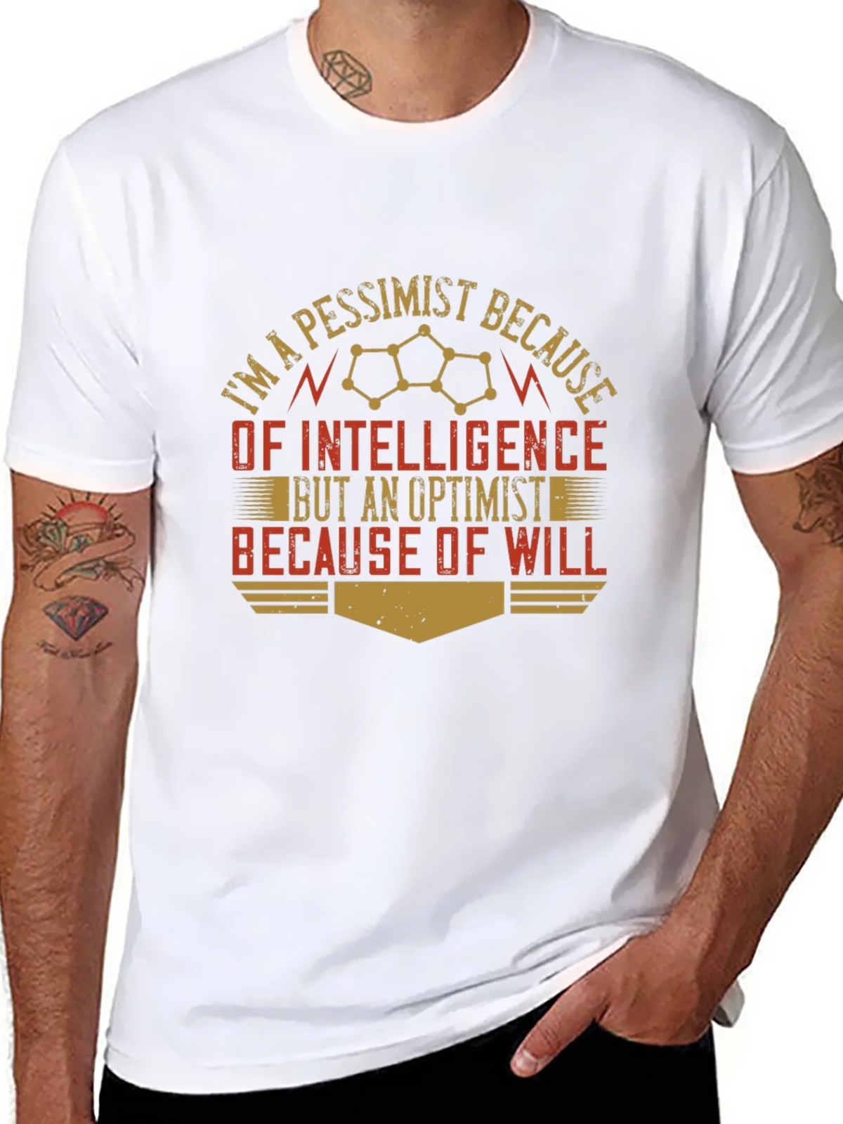 Pessimist/Optimist Funny Graphic Novelty T-Shirt product image 2