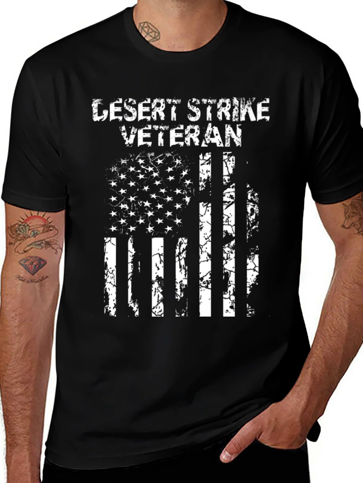 Desert Strike Veteran American Flag Graphic T-Shirt product image 1