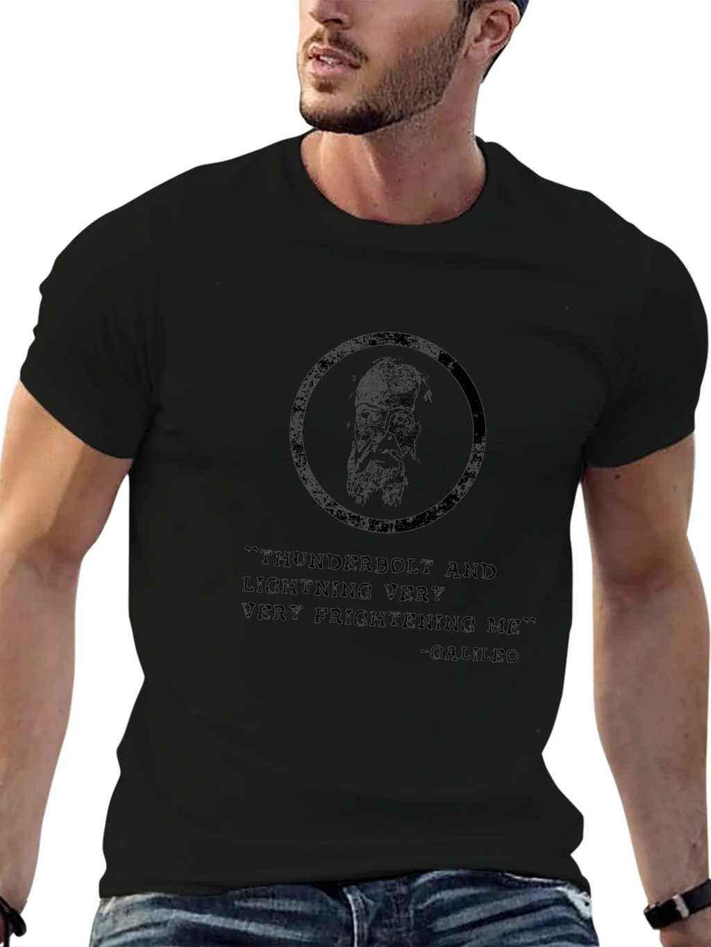 Thunderbolt Galileo T-Shirt - Black Graphic Tee product image 3