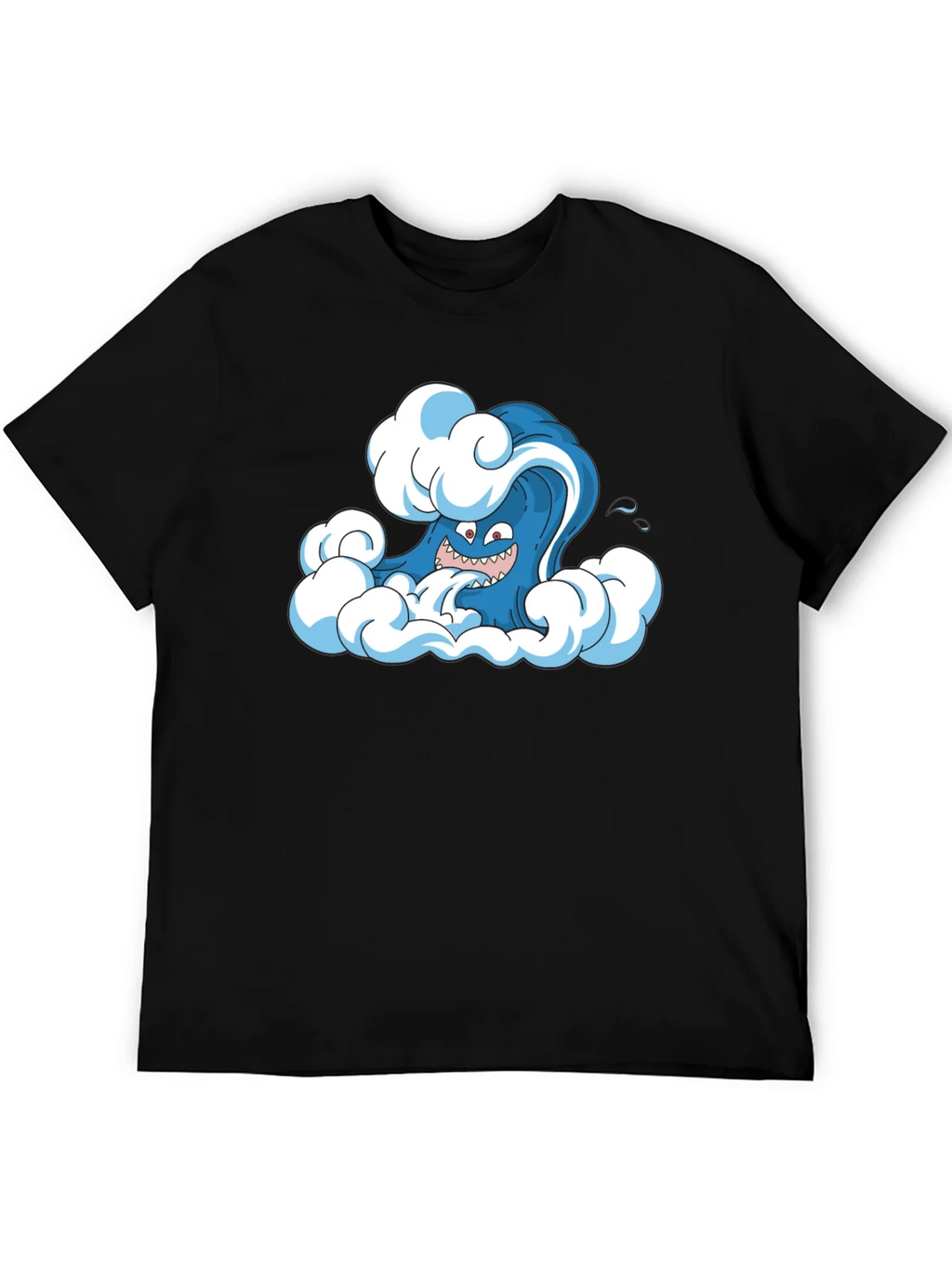 Cartoon Wave Black T-Shirt product image 5