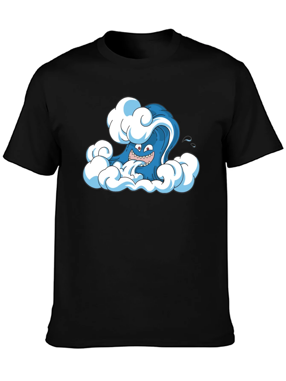 Cartoon Wave Black T-Shirt product image 3