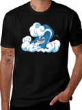 Cartoon Wave Black T-Shirt product image 1