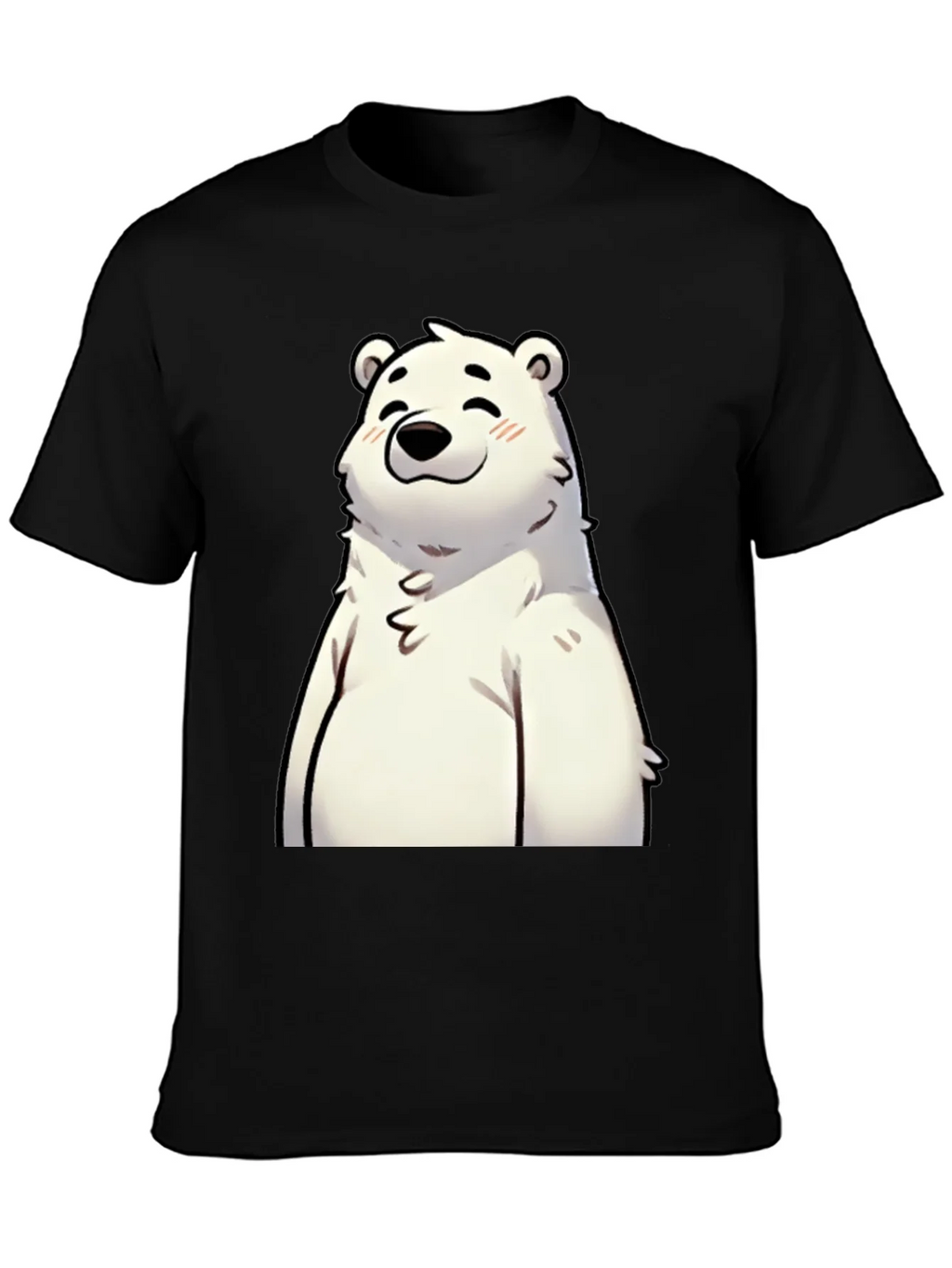 Cute Polar Bear Graphic Black T-Shirt product image 3