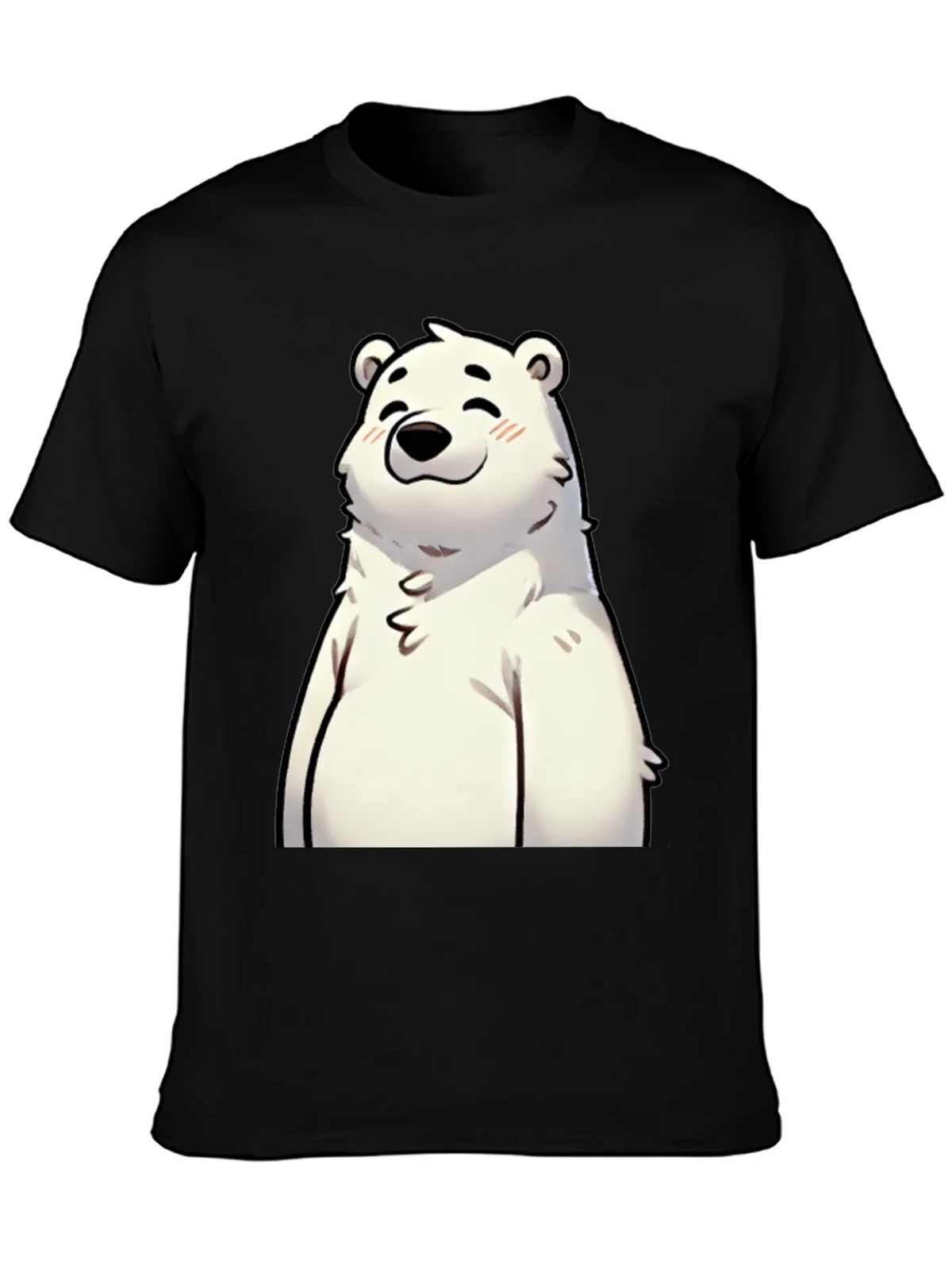 Cute Polar Bear Graphic Black T-Shirt product image 3
