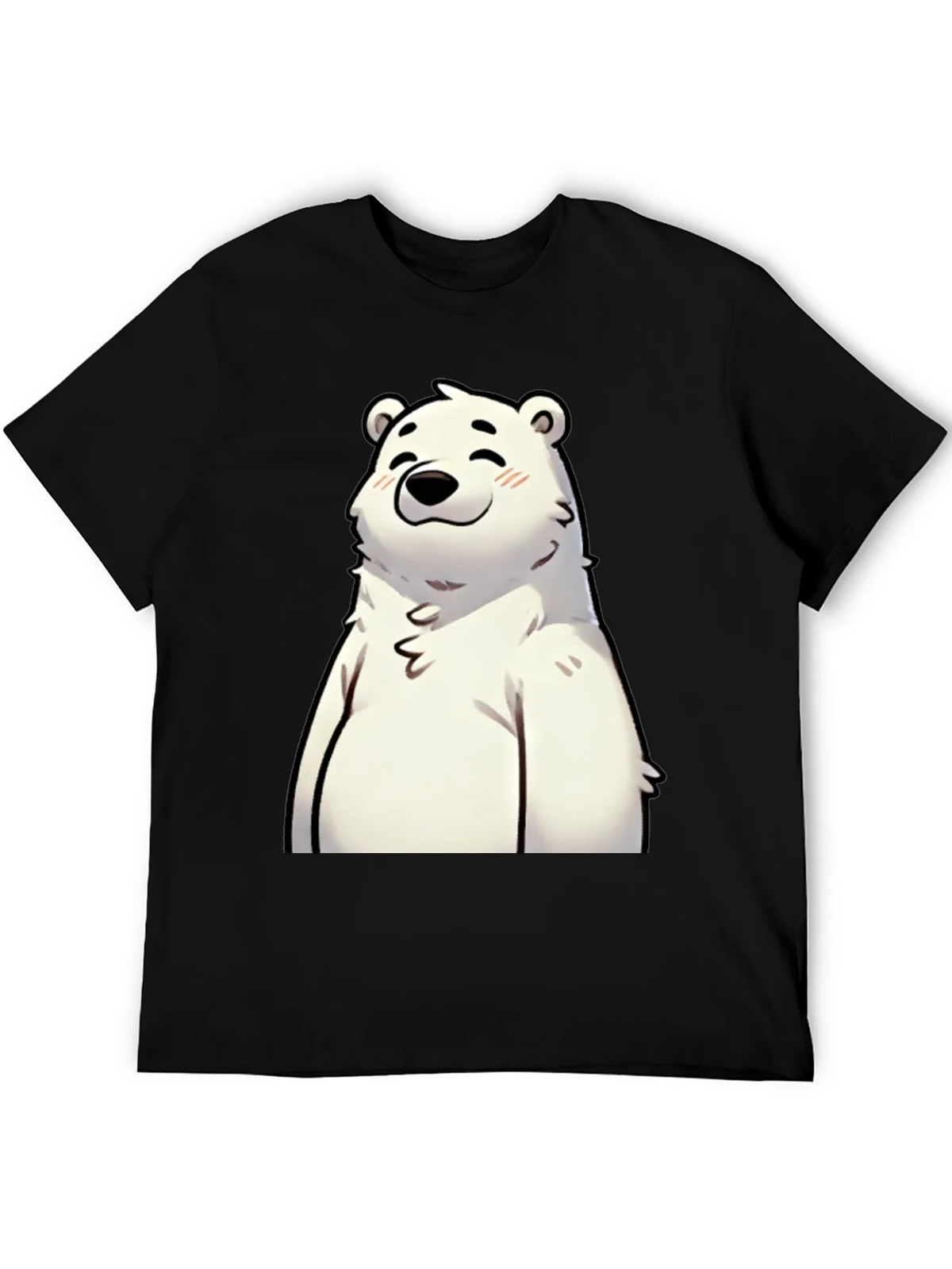 Cute Polar Bear Graphic Black T-Shirt product image 5