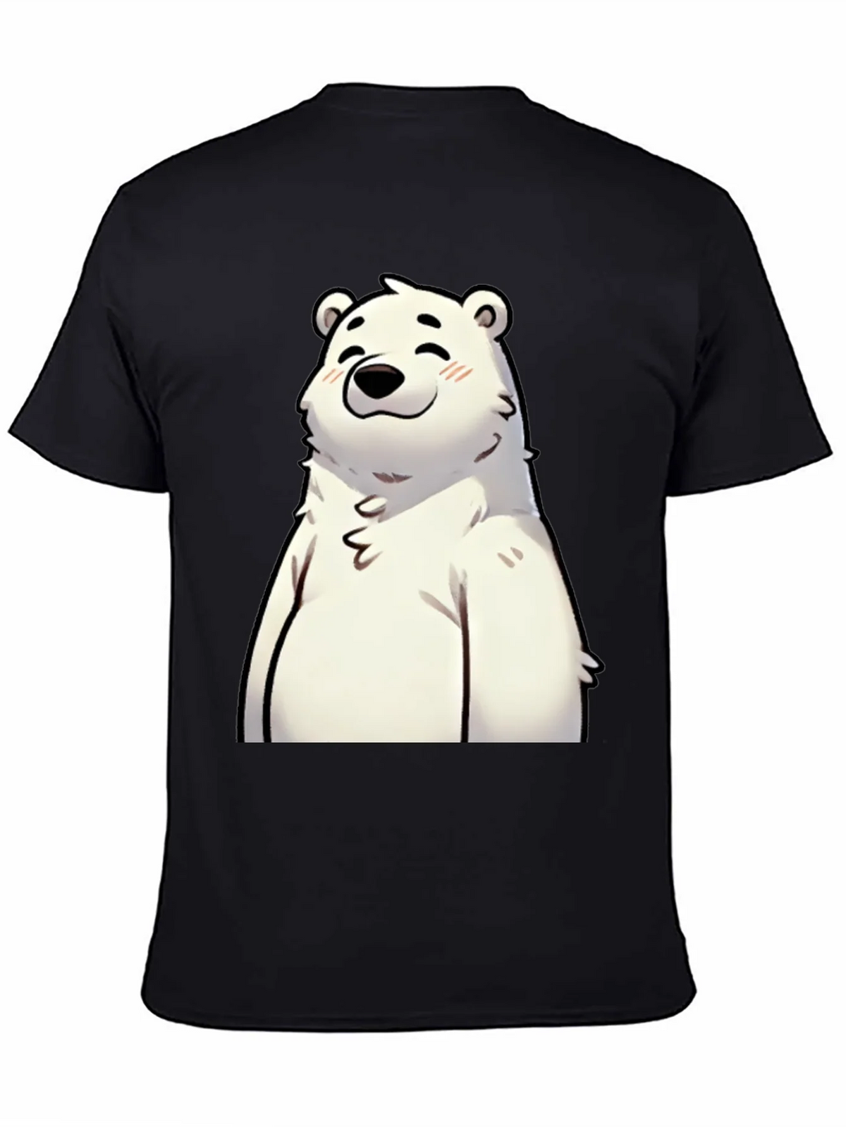 Cute Polar Bear Graphic Black T-Shirt product image 4